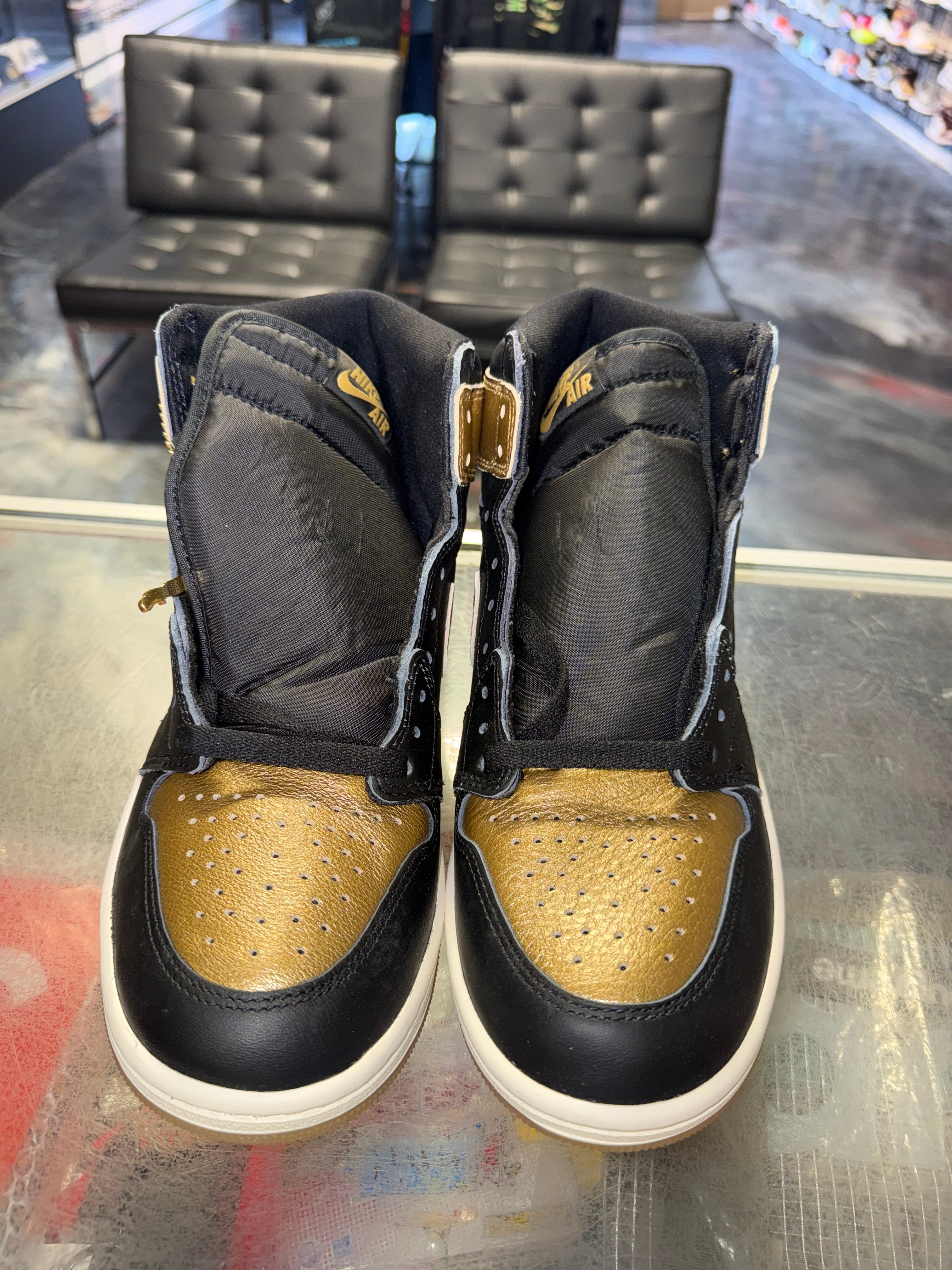 Size 9 Air Jordan 1 "Black Metallic Gold" Brand New