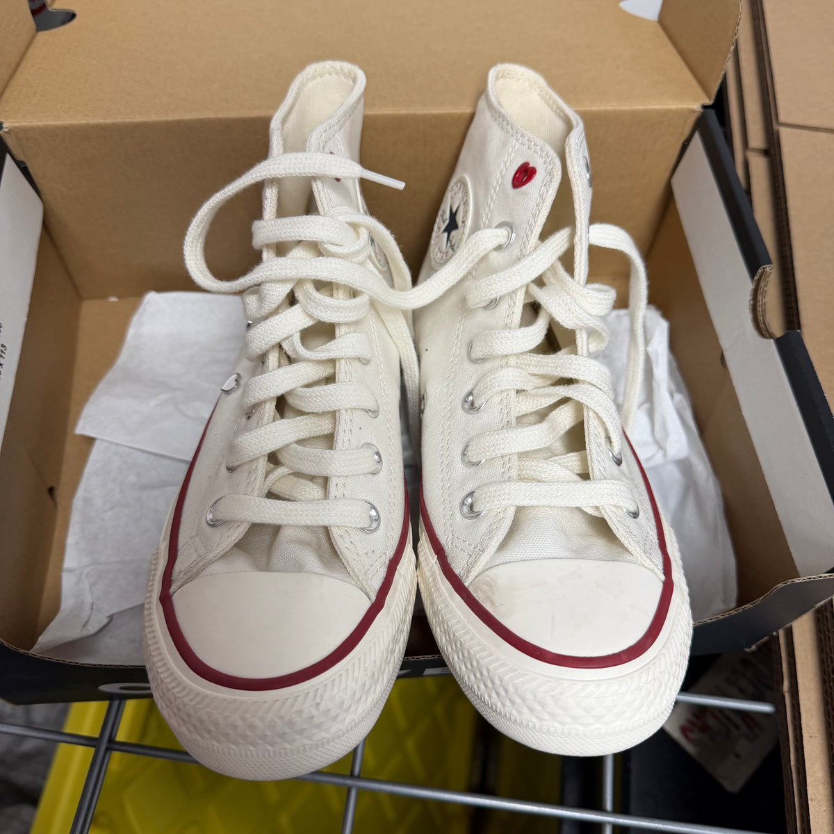 Size 6W Converse HI "Hearts"