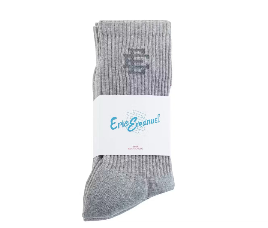 Size OS Eric Emanuel Socks 3 Pack “Grey” Brand New