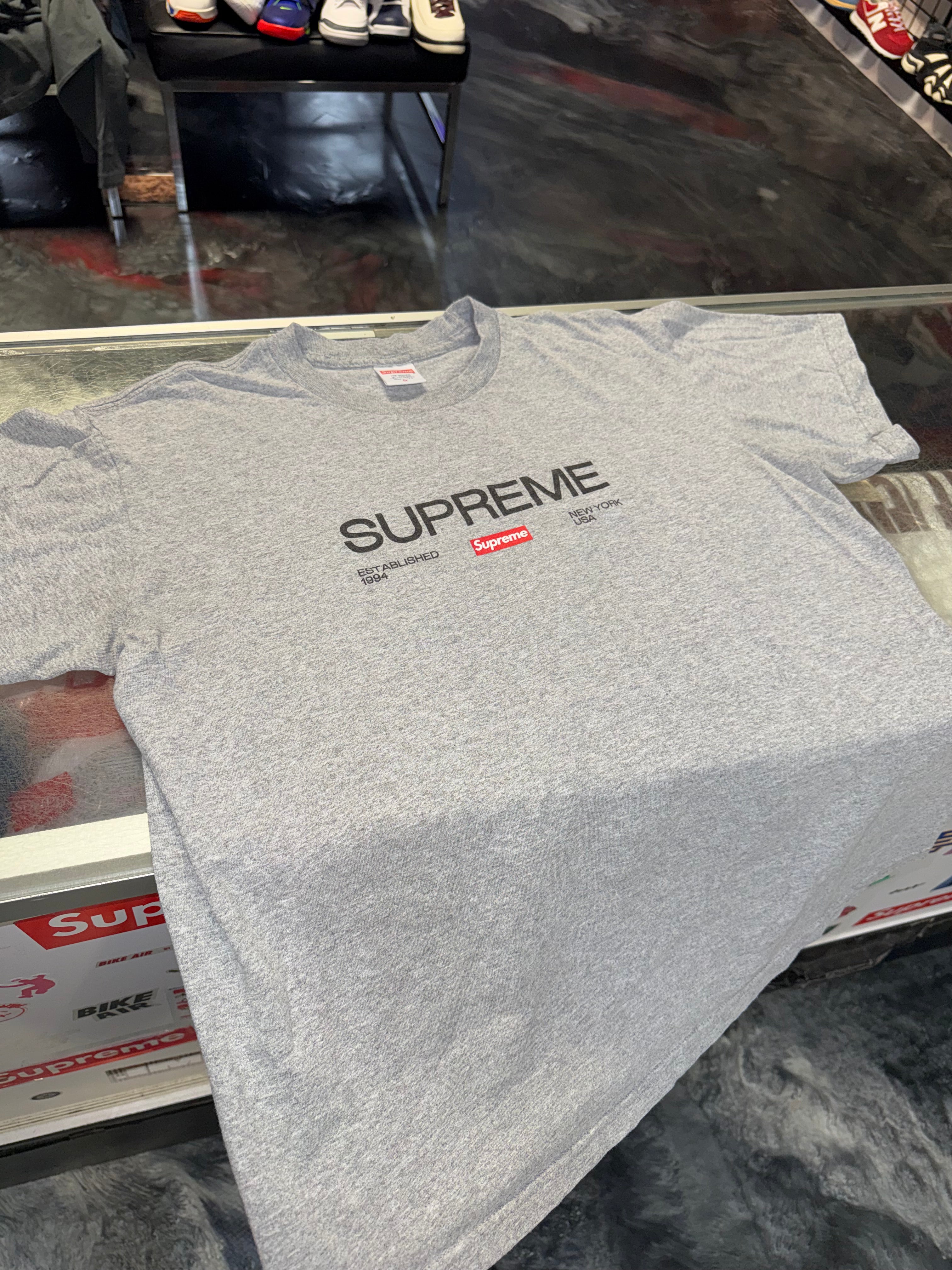 Size M Supreme EST 1994 Tee “Grey”