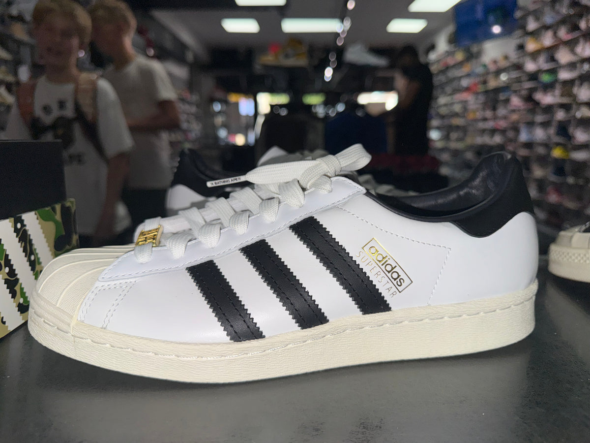 Size 9 Adidas Superstar 90s Bape "White Black"