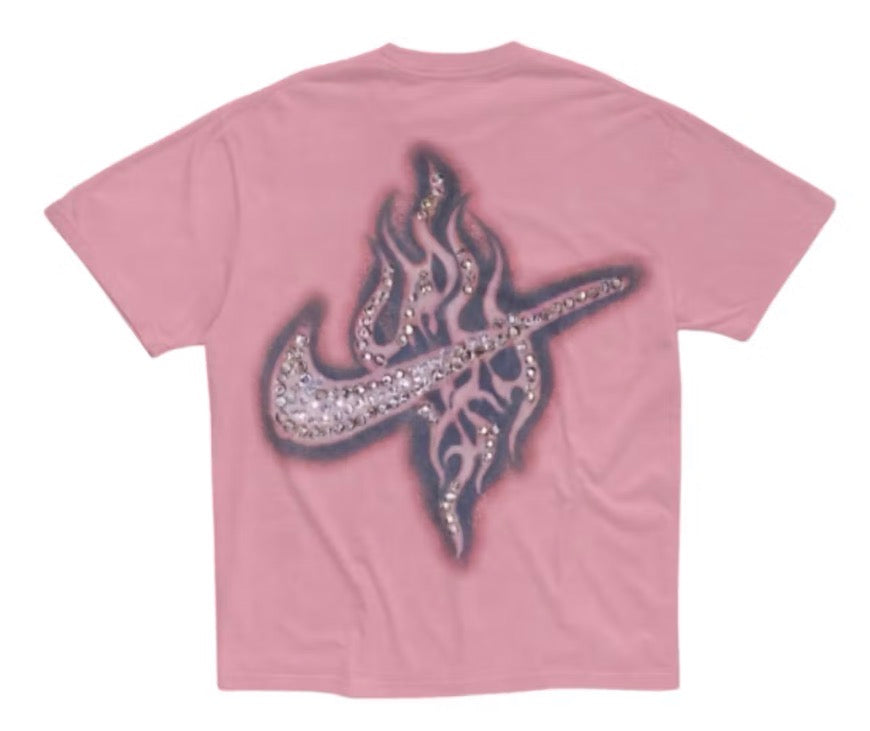 Size XL Travis Scott Cactus Jack x Nike Rhinestone Tee “Pink” Brand New