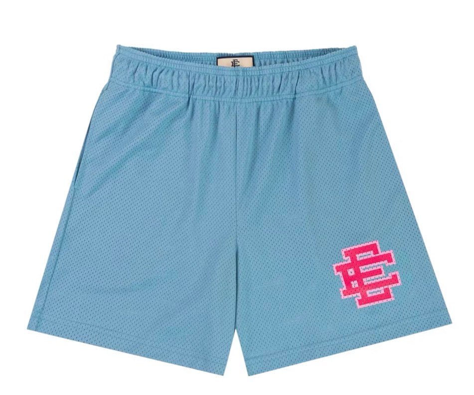 Size M Eric Emanuel EE Shorts “Carolina Blue/Pink” Worn 1x