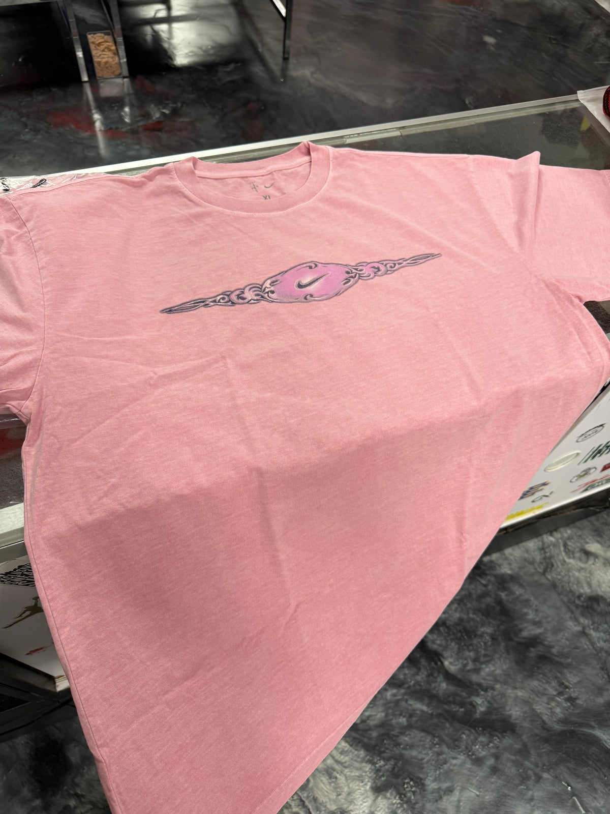 Size XL Travis Scott Cactus Jack x Nike Rhinestone Tee “Pink” Brand New