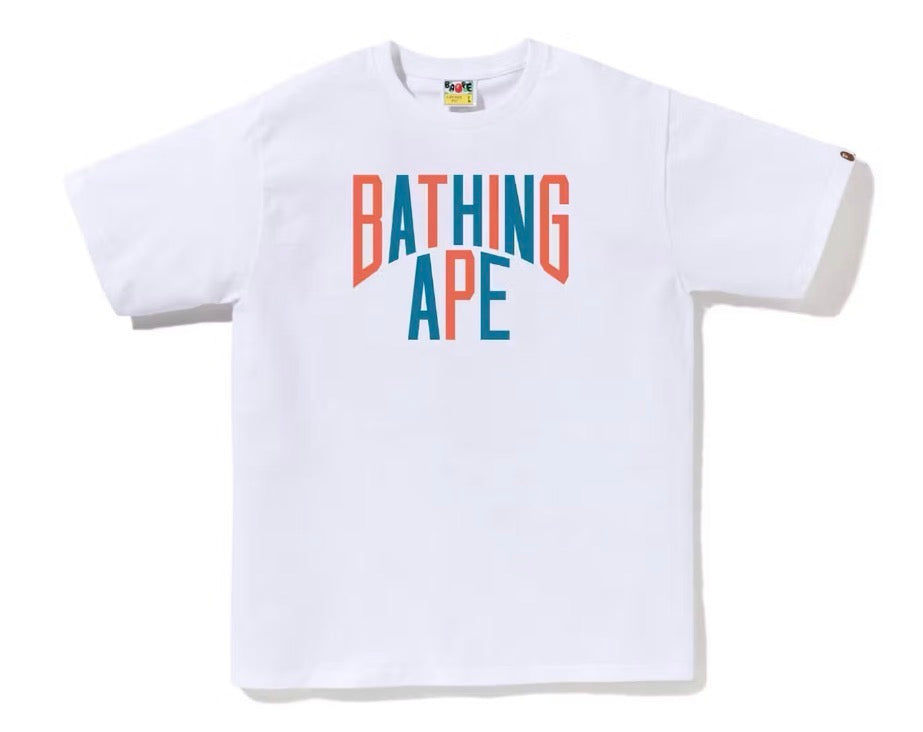 Size XL Bape Colors Logo Tee “Blue/Orange” Brand New