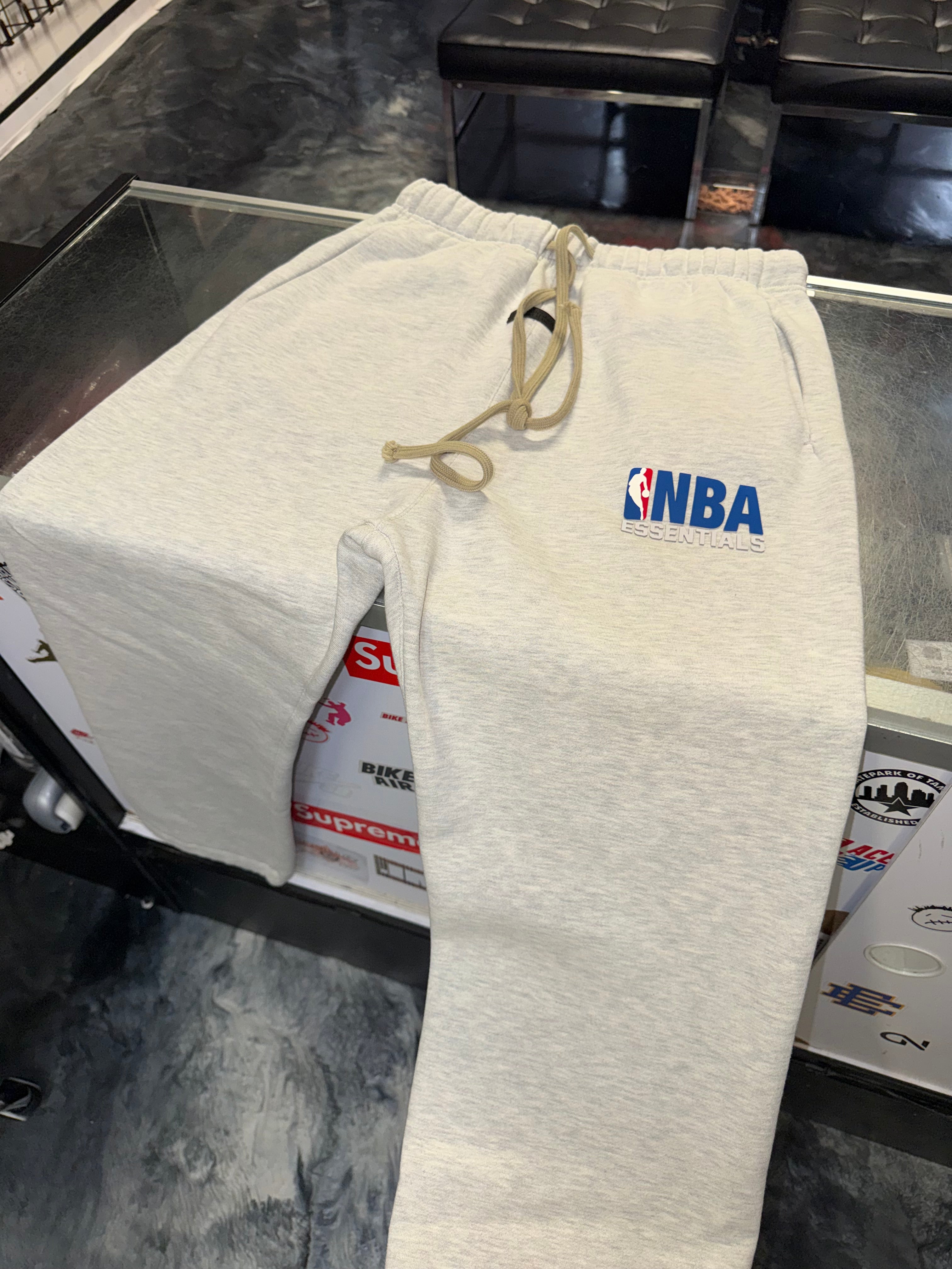 Size S (Fits M) Essentials FOG x NBA Sweatpants “Grey” Worn 1x