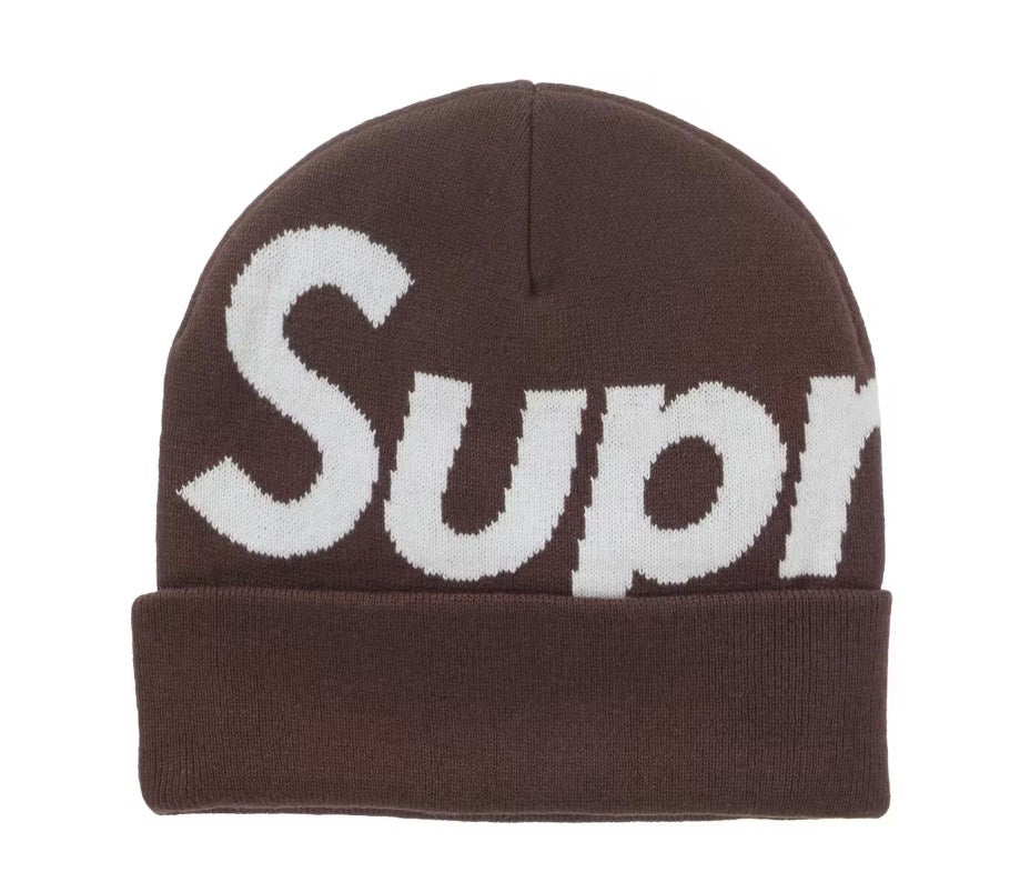 Size OS Supreme Big Logo Beanie “Brown” Brand New