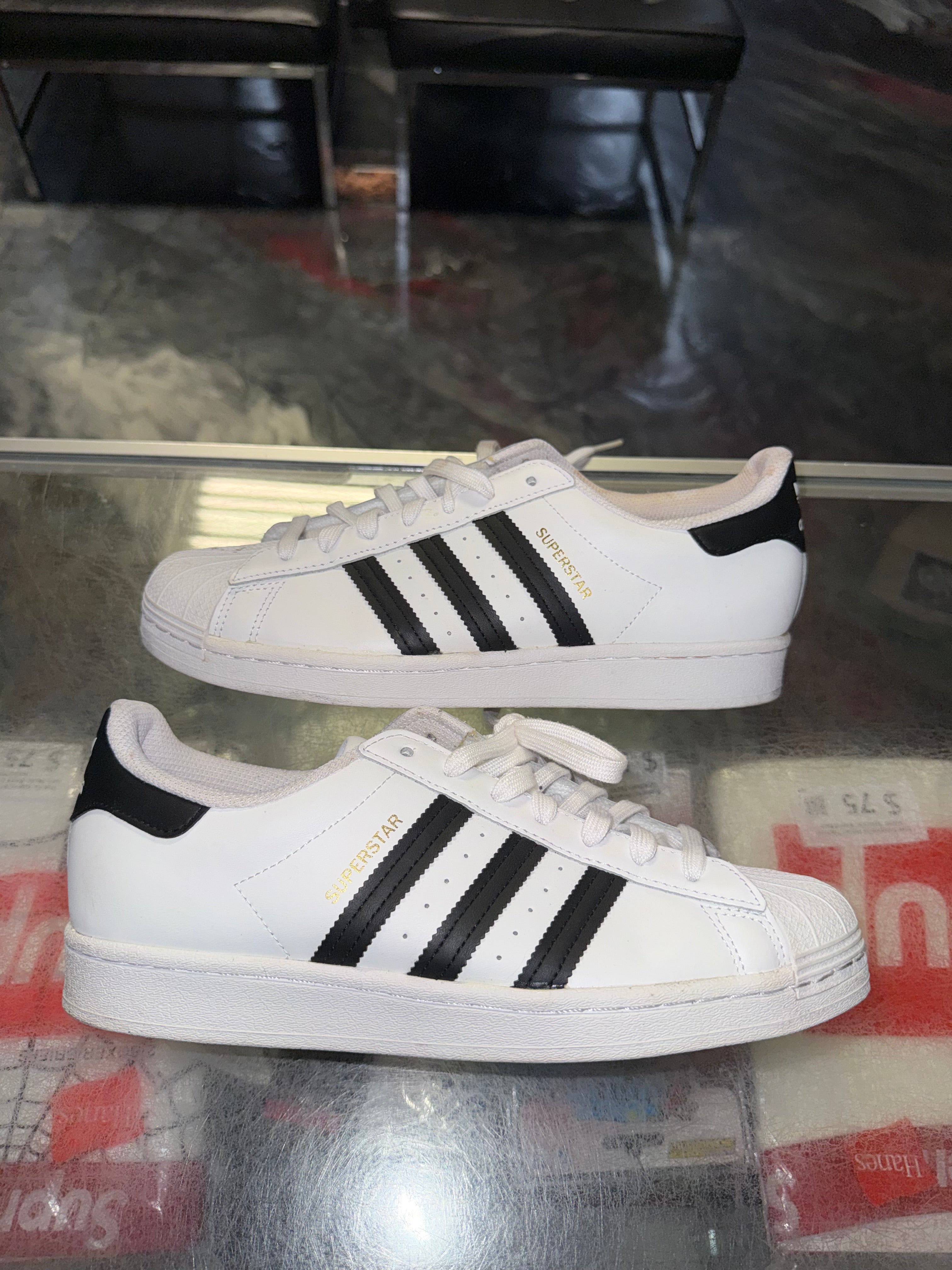 Size 10W Adidas Superstar Black White - NB
