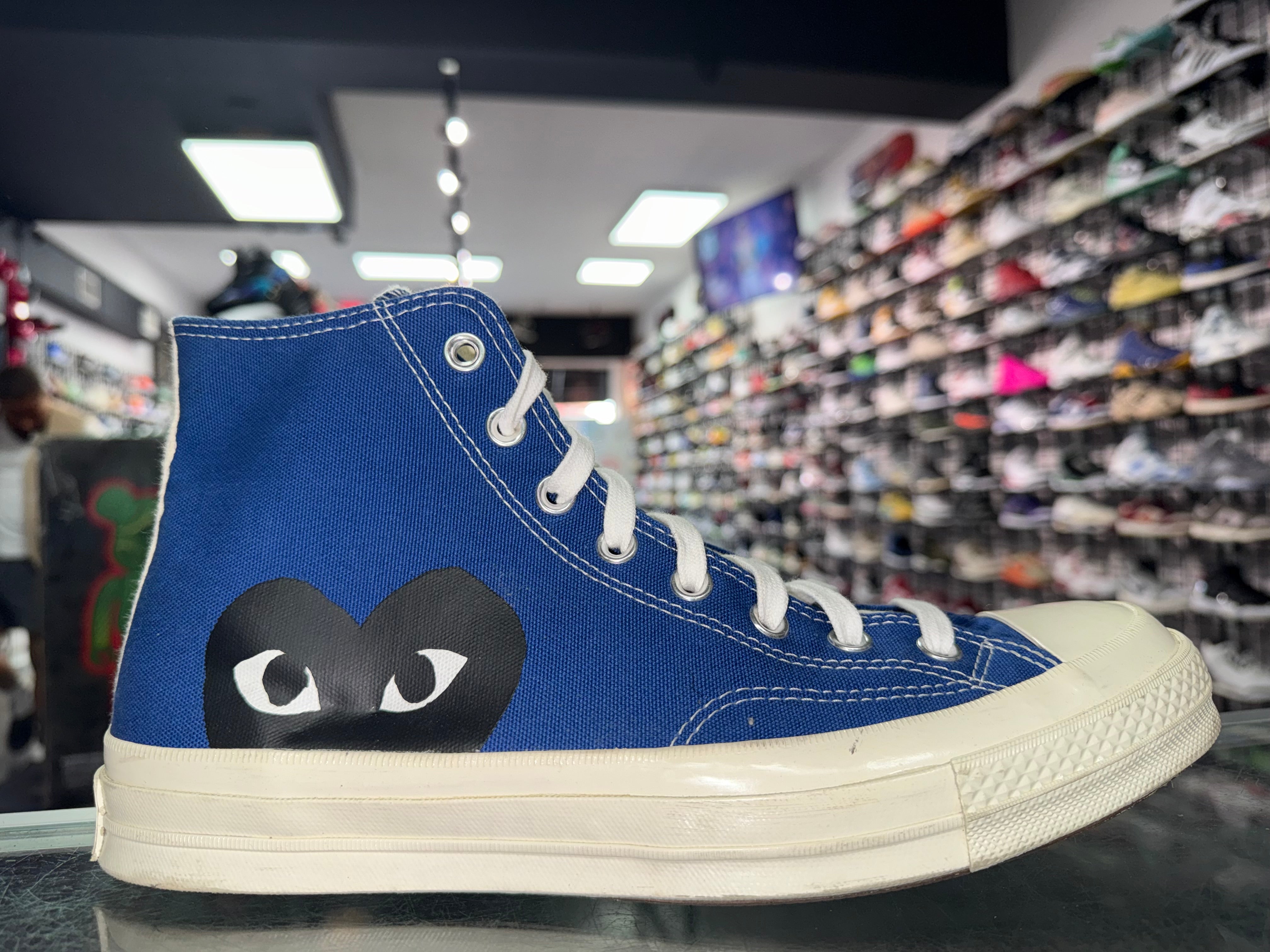 Size 10 Converse Hi Comme Des Garcons "Blue Heart"