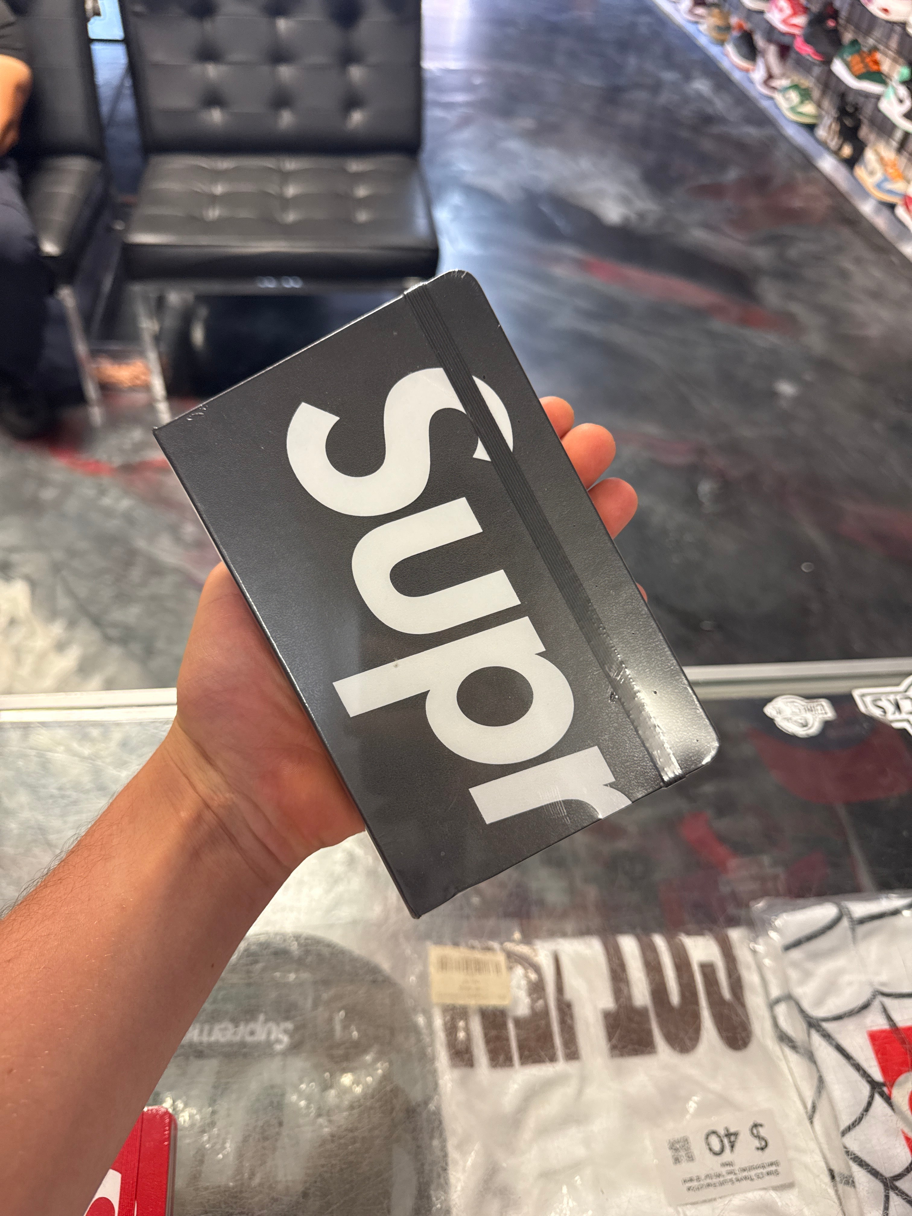 Size OS Supreme Moleskin Notebook “Black” Brand New