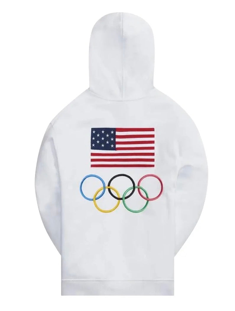 Size S (Fits M) Kith for USA Olympics Flag Hoodie “White”