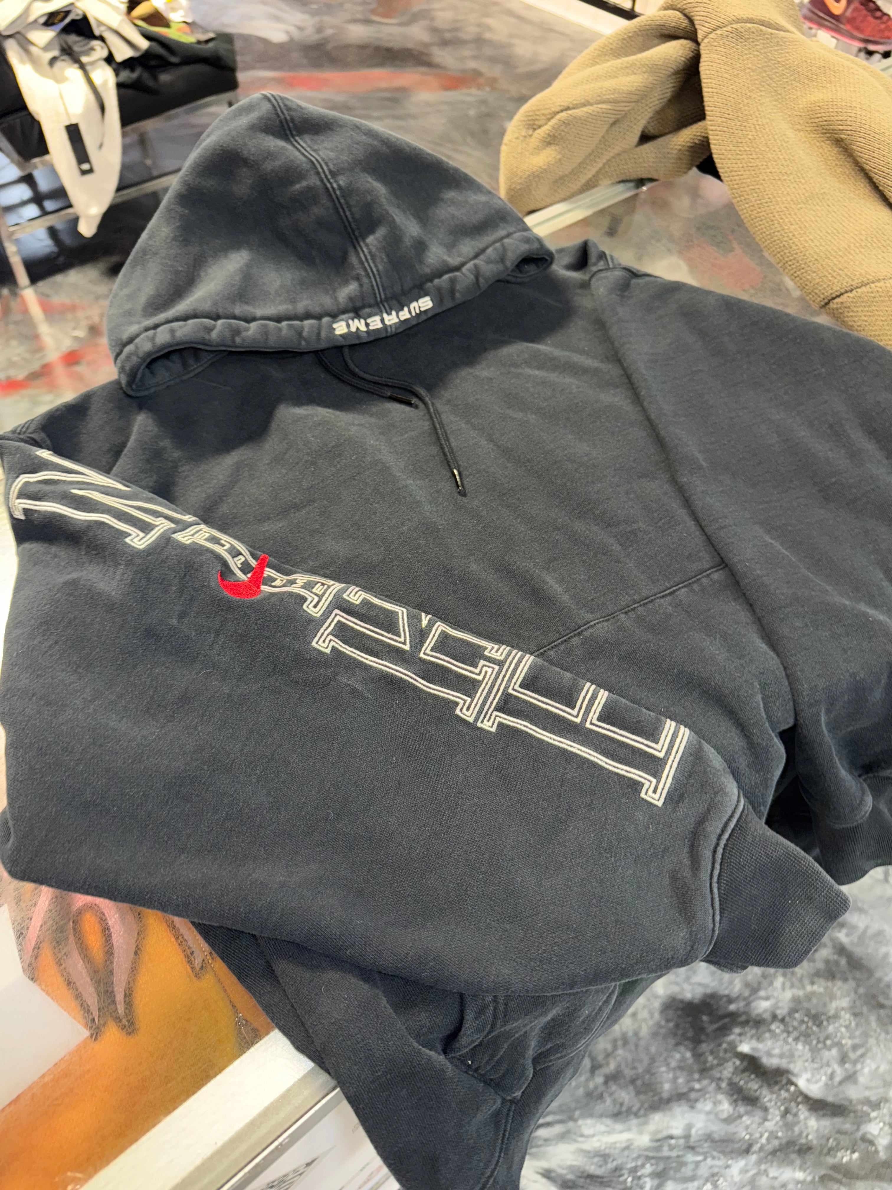 Size S Supreme x Nike Hoodie “Sleeve Logo Black”