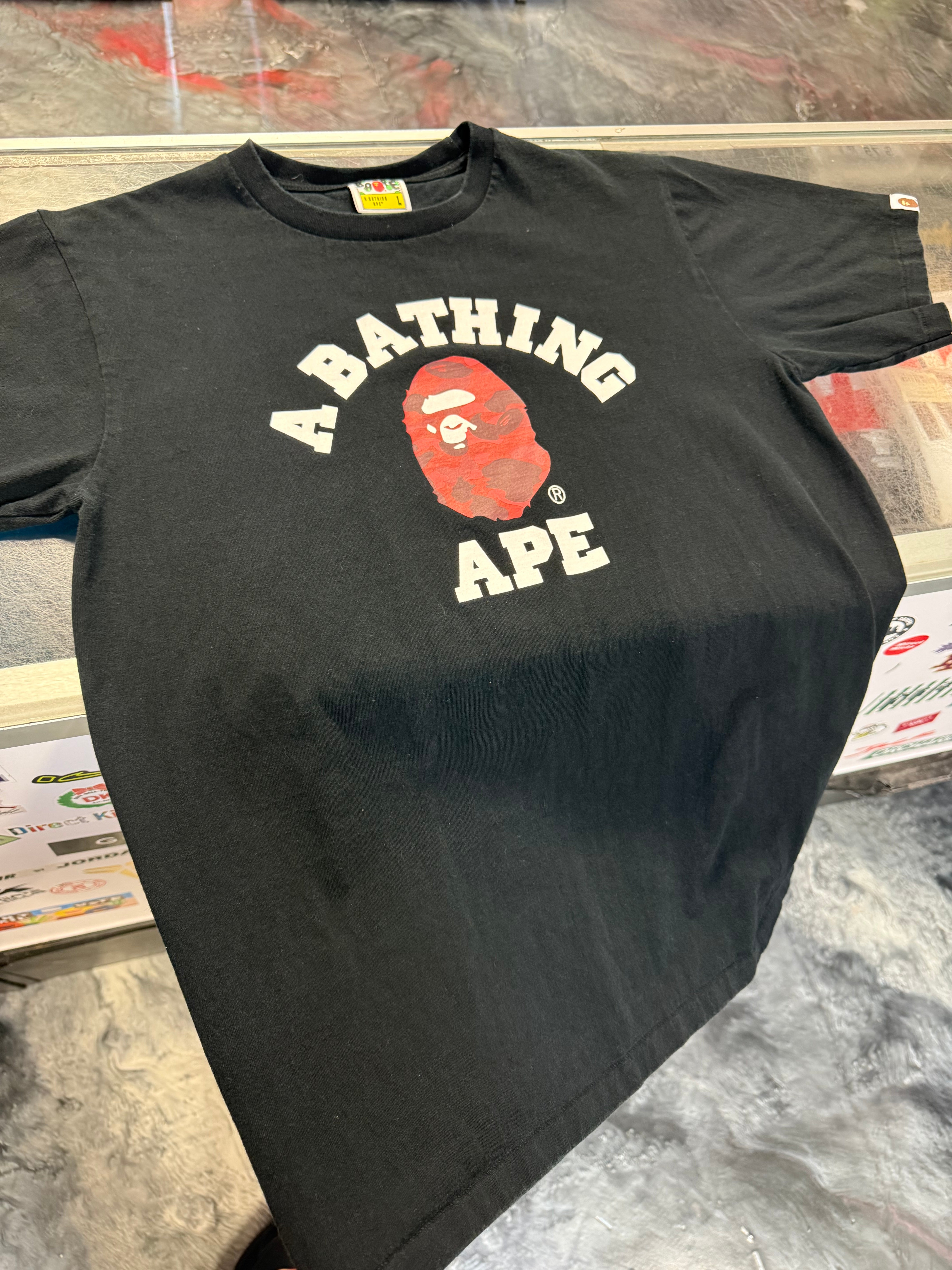 Size L Bape College Logo Tee “Red Camo”