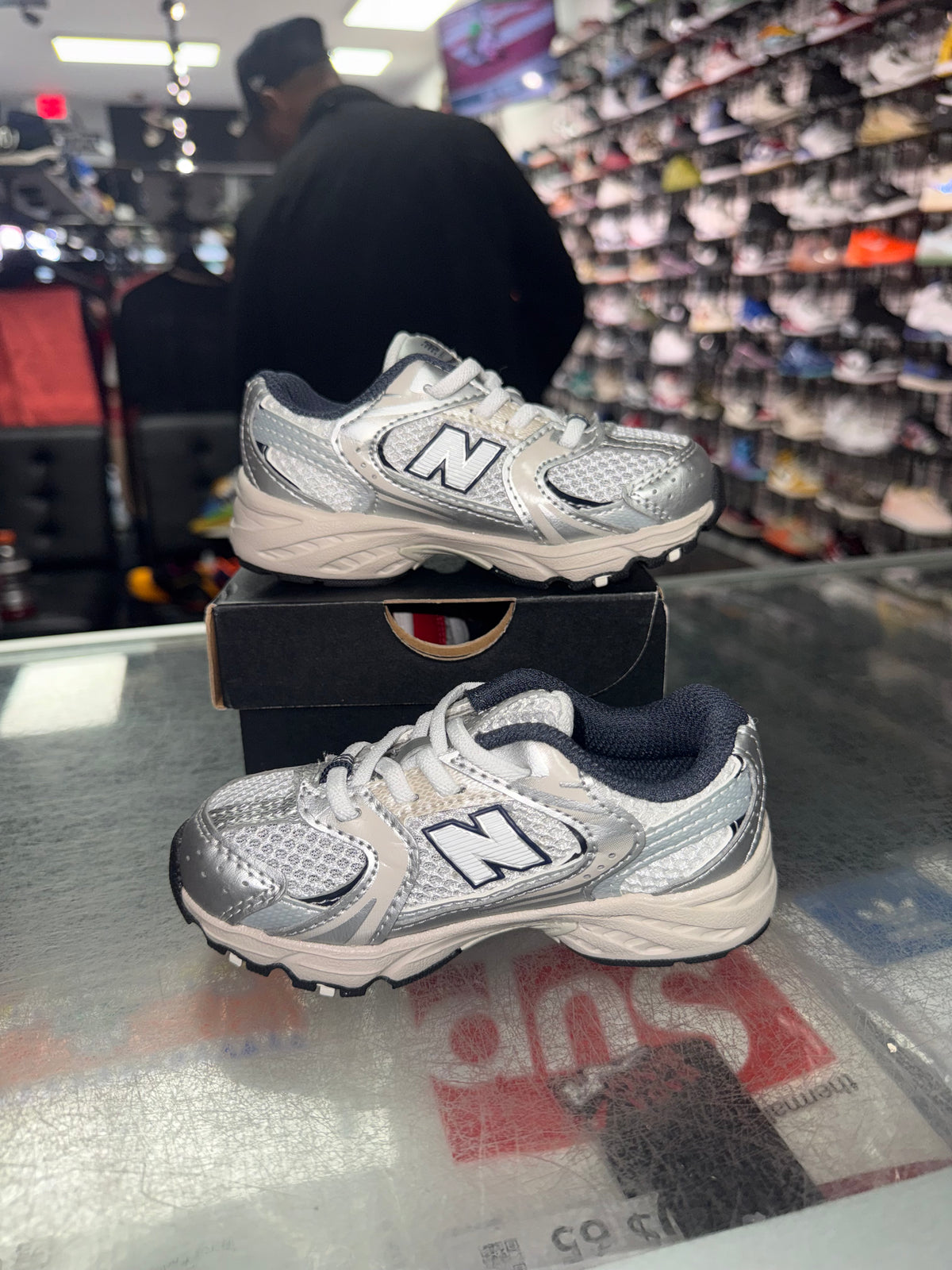 Size 7c New Balance 530 "Blue Silver" (TD)