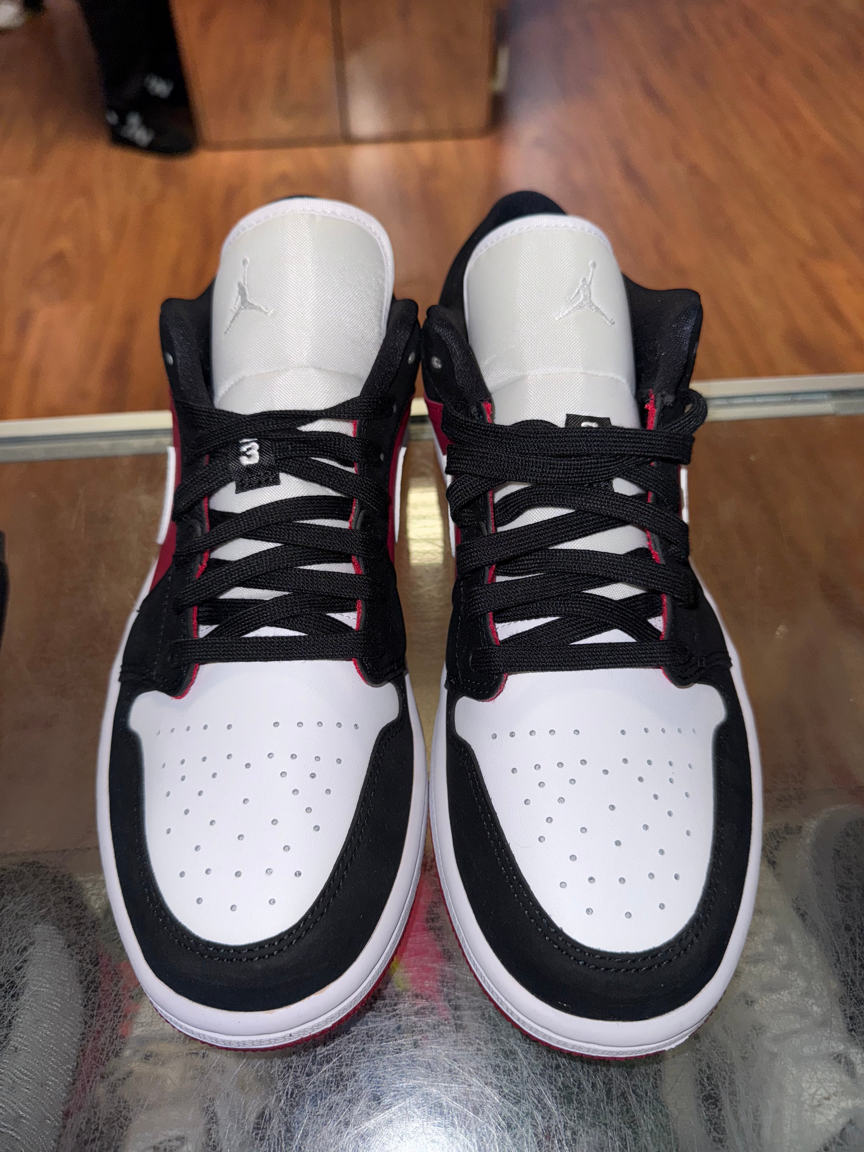 Size 10 (11.5W) Air Jordan 1 Low "Black White Gym Red" Brand New