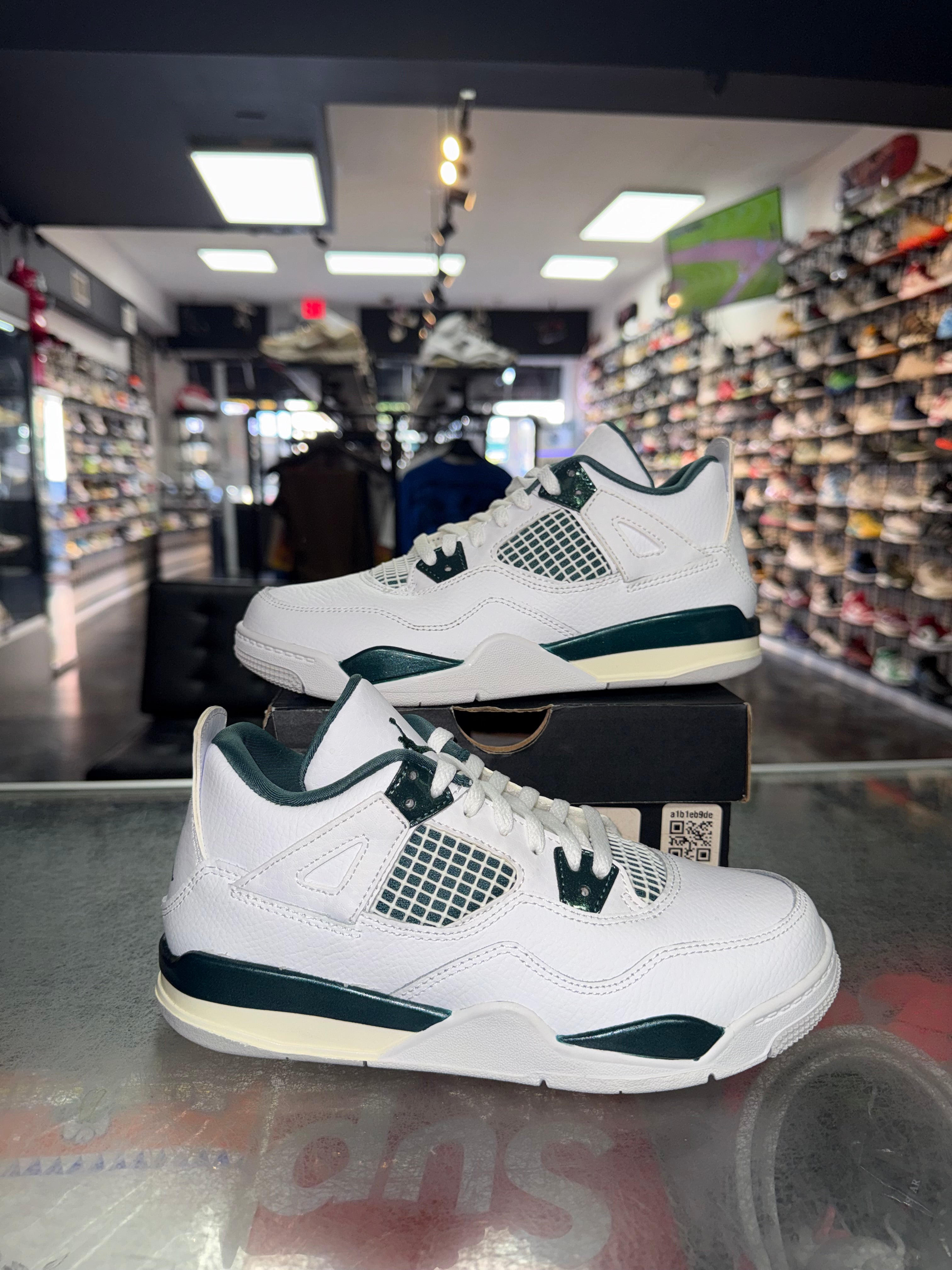 Size 3y Air Jordan 4 "Oxidized Green" (PS) Worn 1x