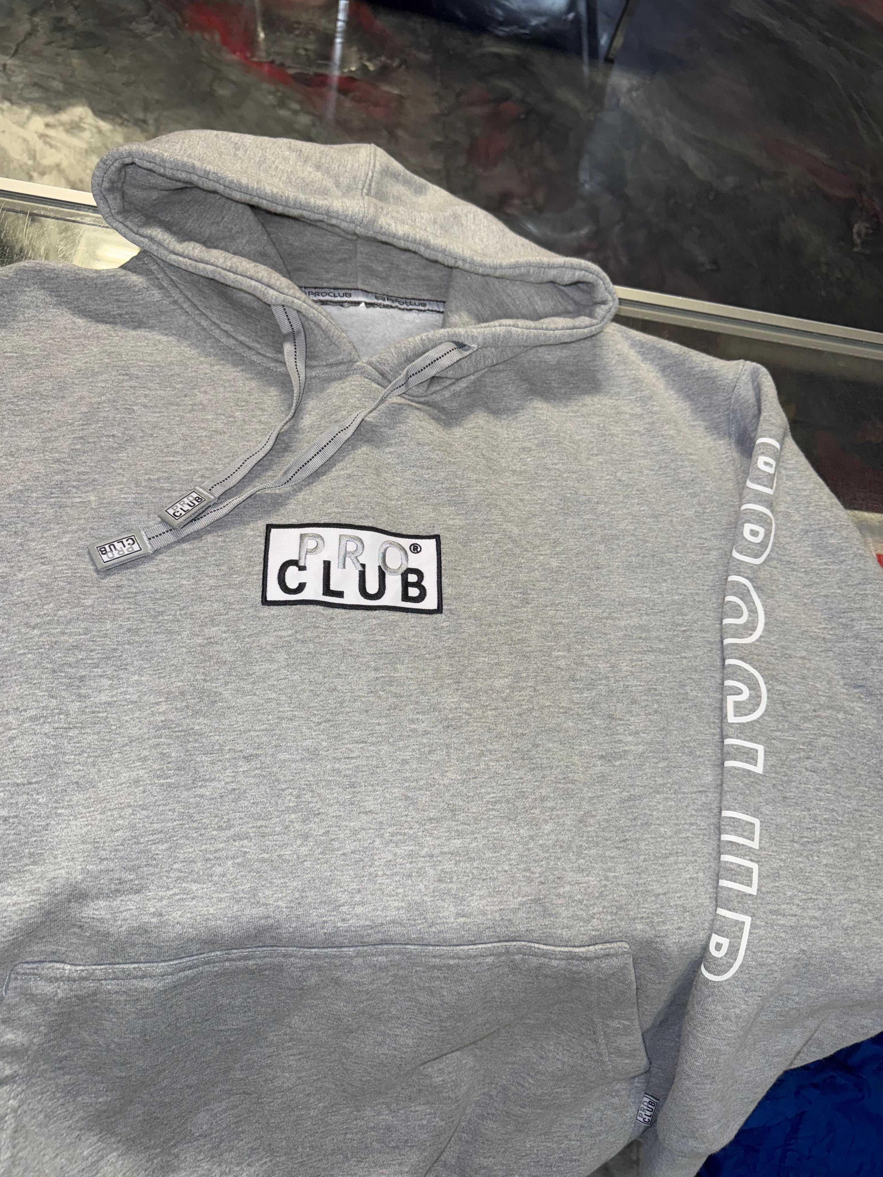 Large Pro Club Hoodie Grey