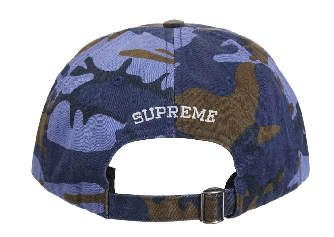 Size OS Supreme Pigment Print 6-Panel Hat “Blue Camo” Brand New