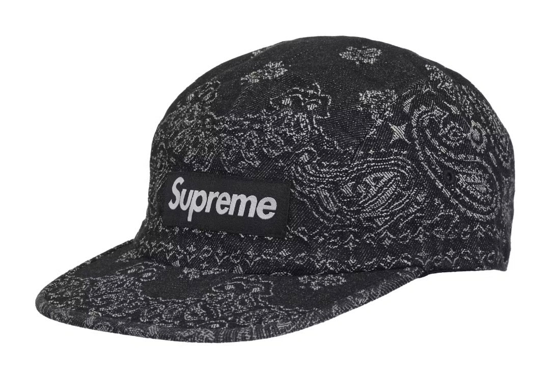 Size OS Supreme Denim Bandana Hat “Black” Brand New