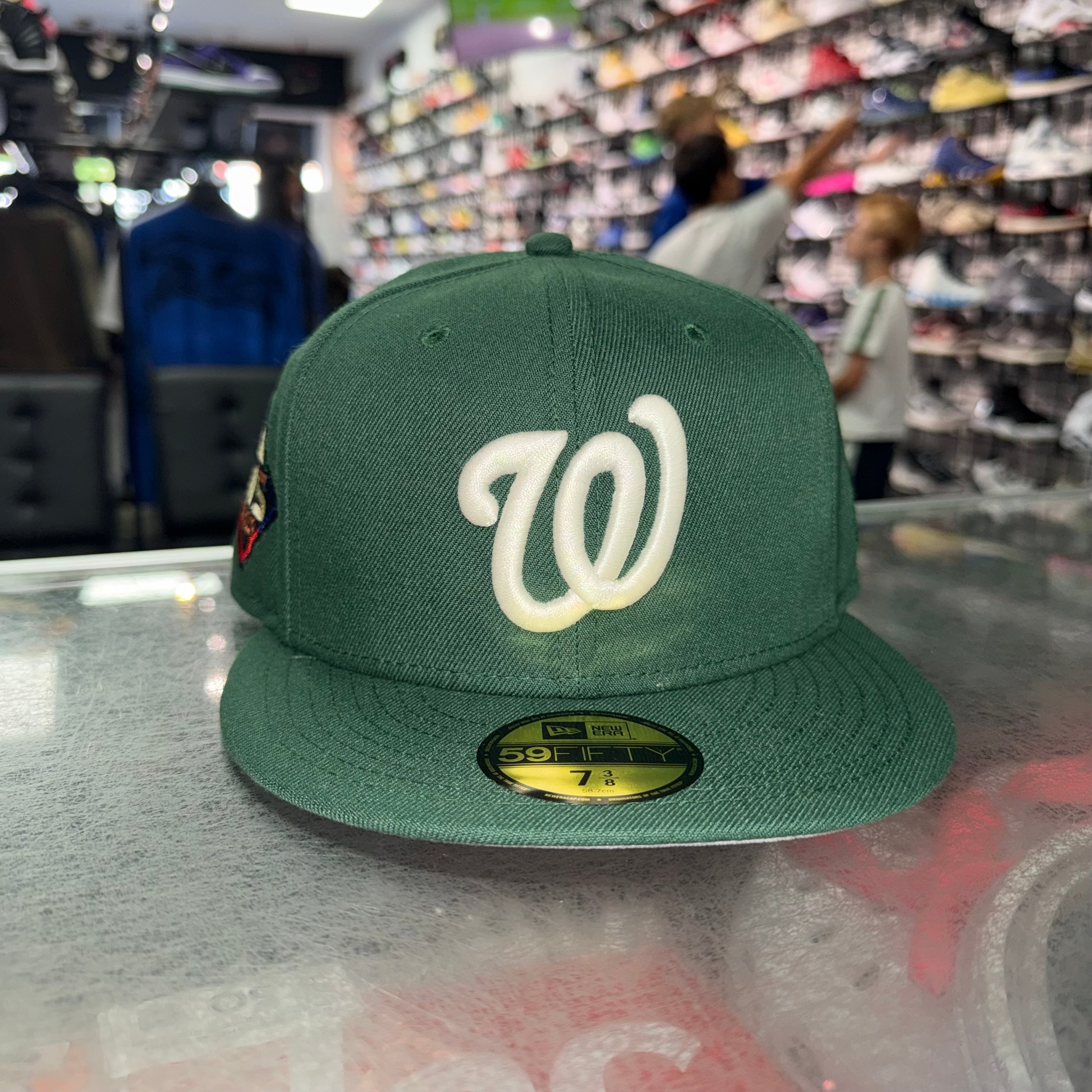Size 7 3/8 New Era Fitted Hat “Nationals Green” Brand New