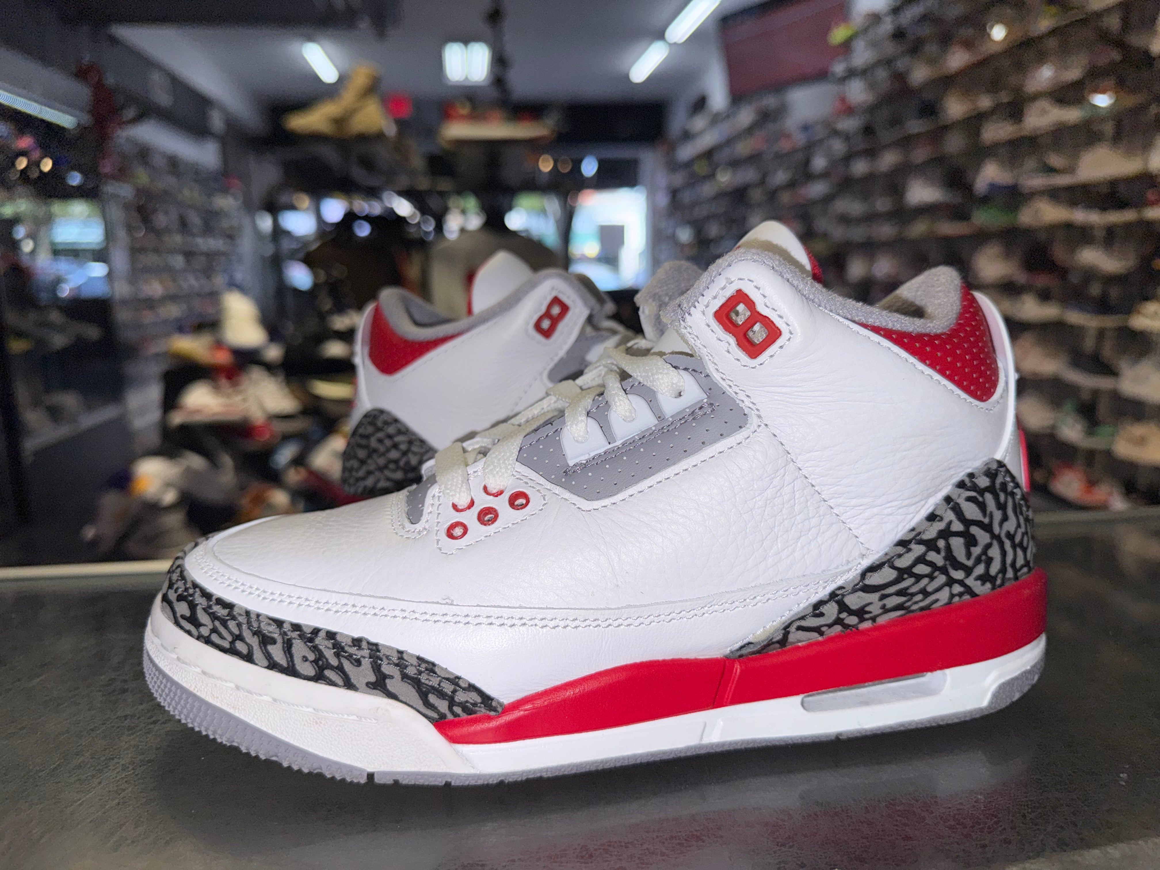 Size 6.5y Air Jordan 3 "Fire Red"