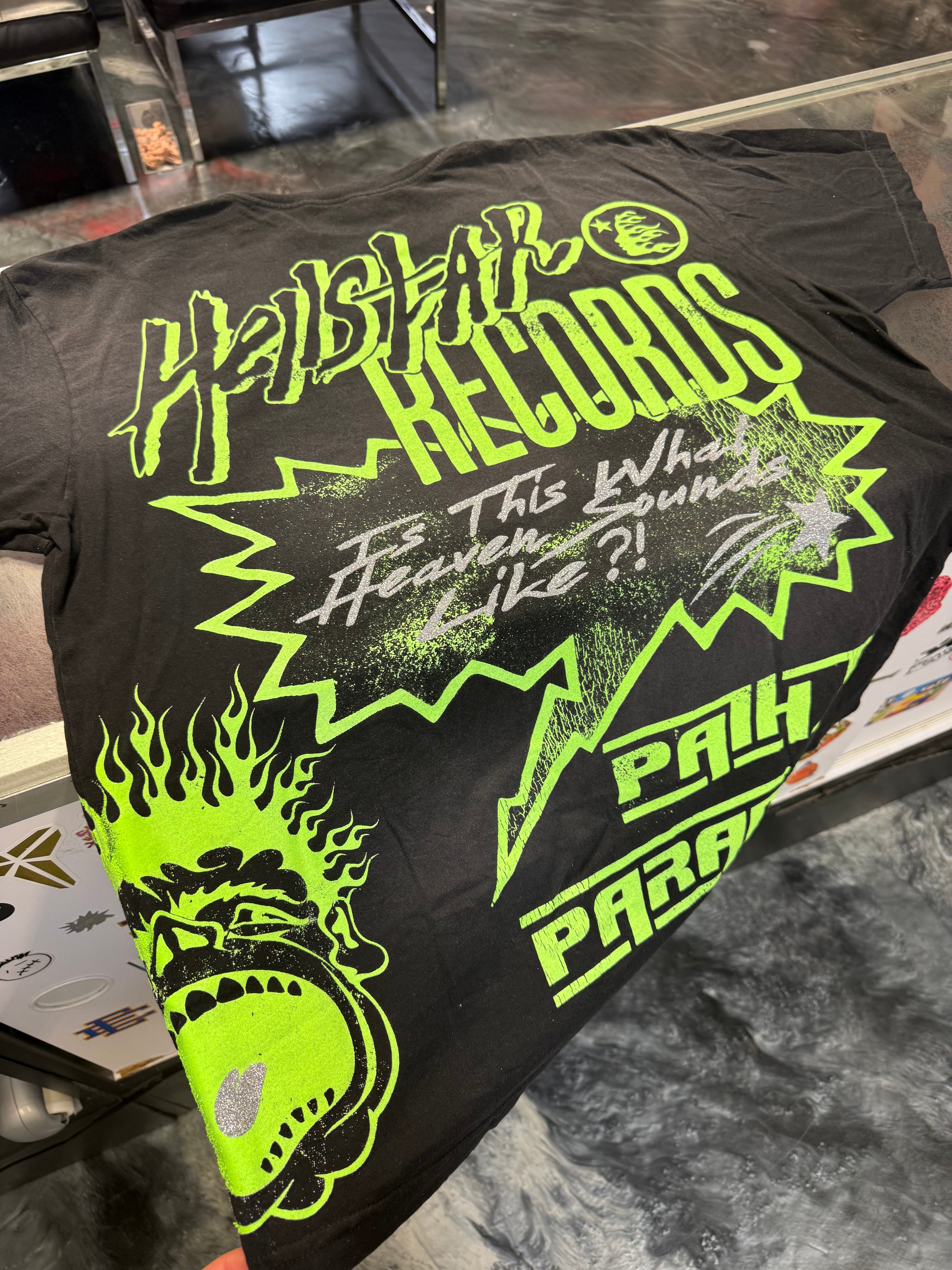Size L Hellstar Records Tee “Black/Green”