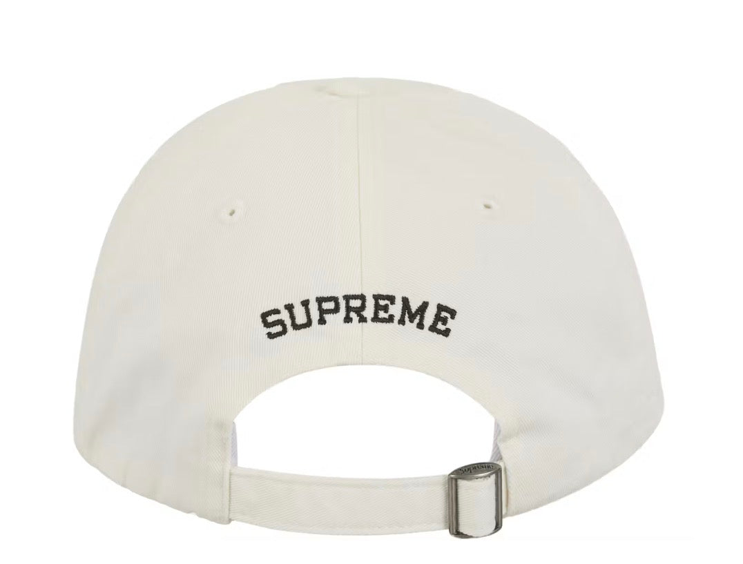 Size OS Supreme Leather Appliqué 6 Panel Hat “White” Brand New