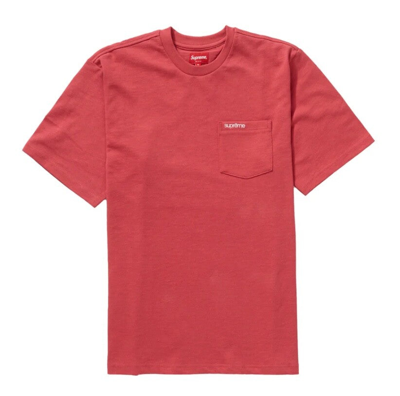 Size M Supreme Pocket Logo Tee “Red” Worn 1x