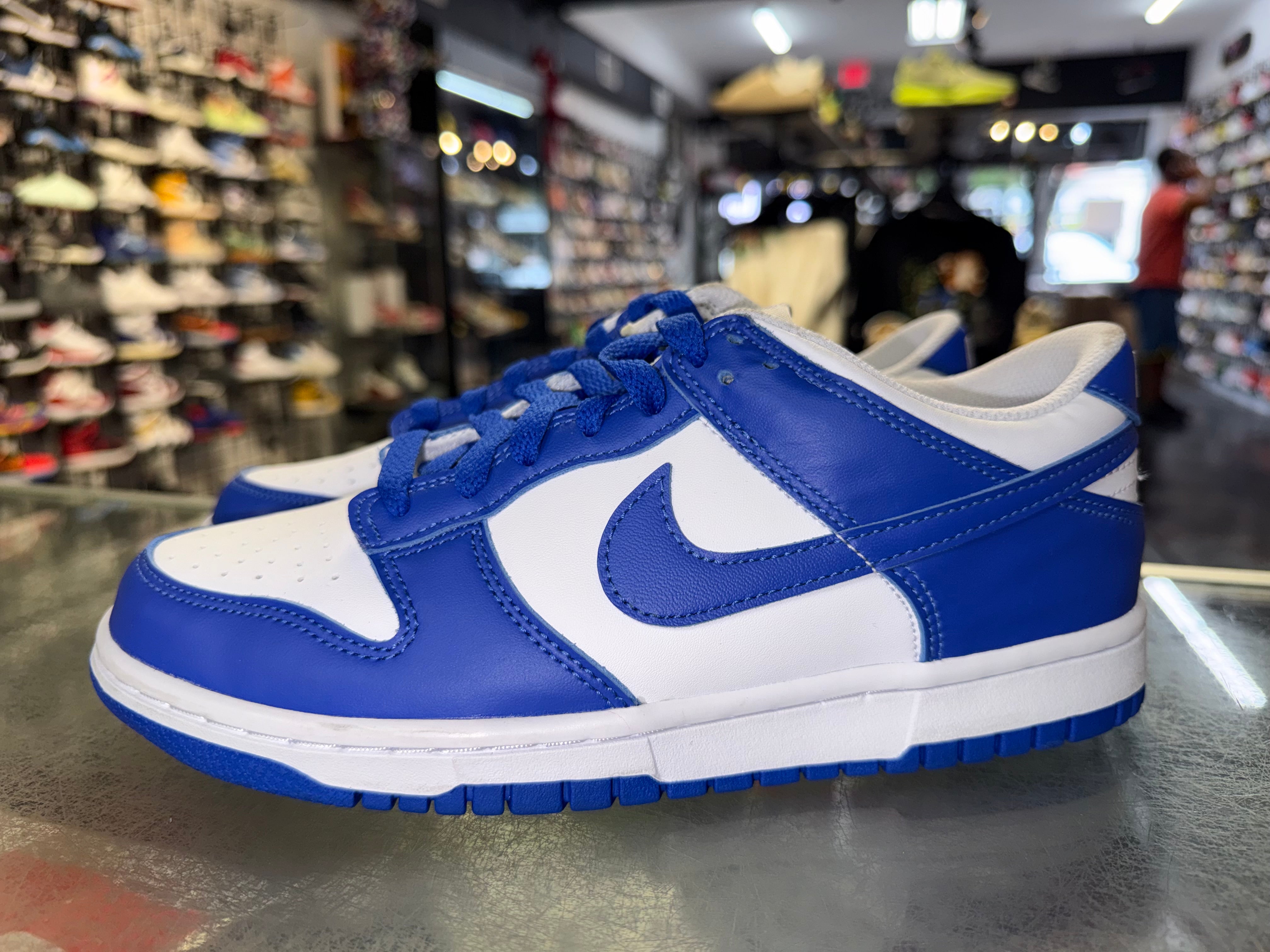 Size 7y Dunk Low "White Hyper Royal"