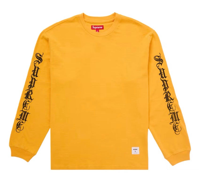 Size L Supreme Old English Long Sleeve Tee “Yellow”