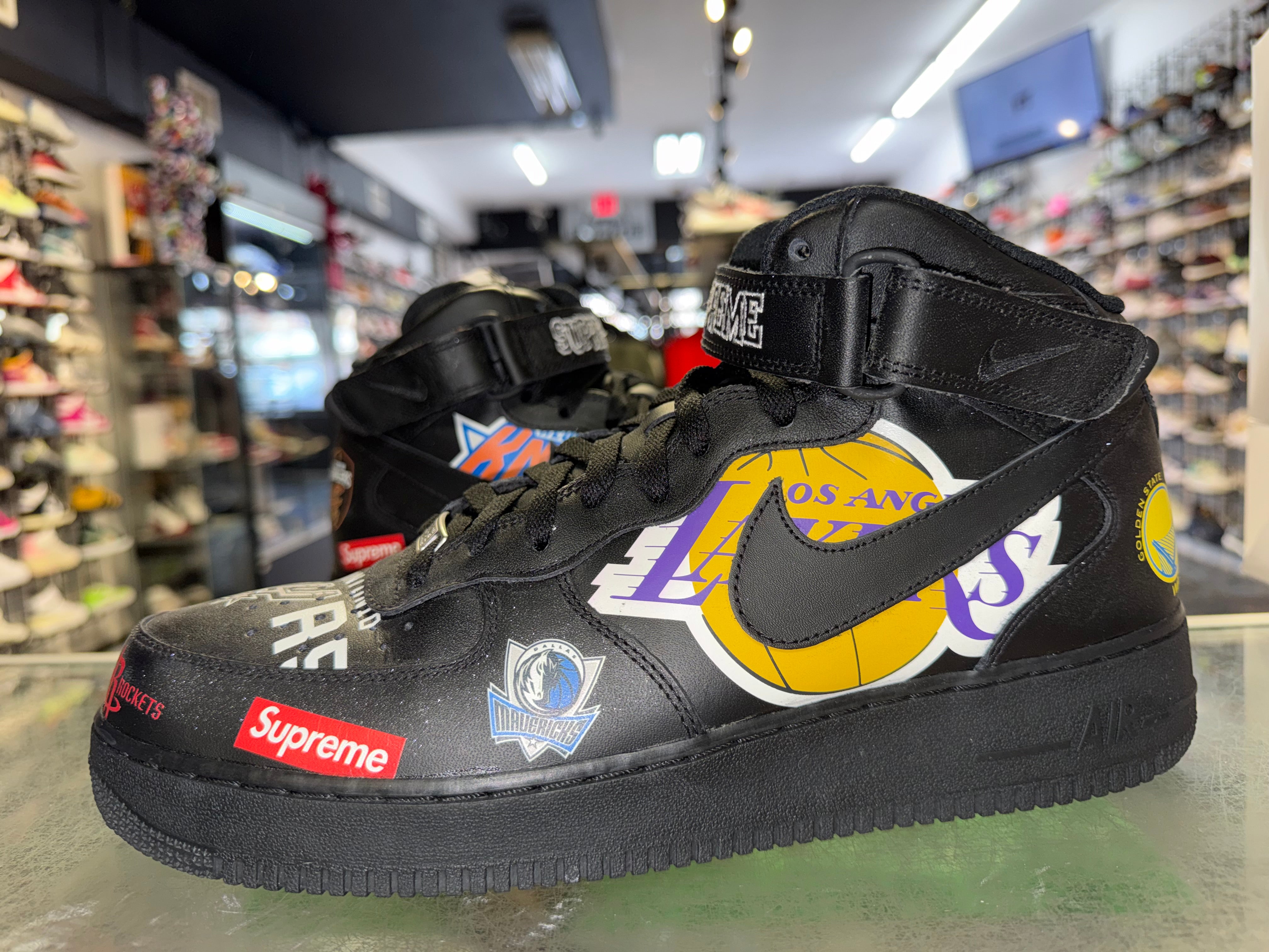 Size 12 Air Force 1 Mid Supreme "NBA Black"