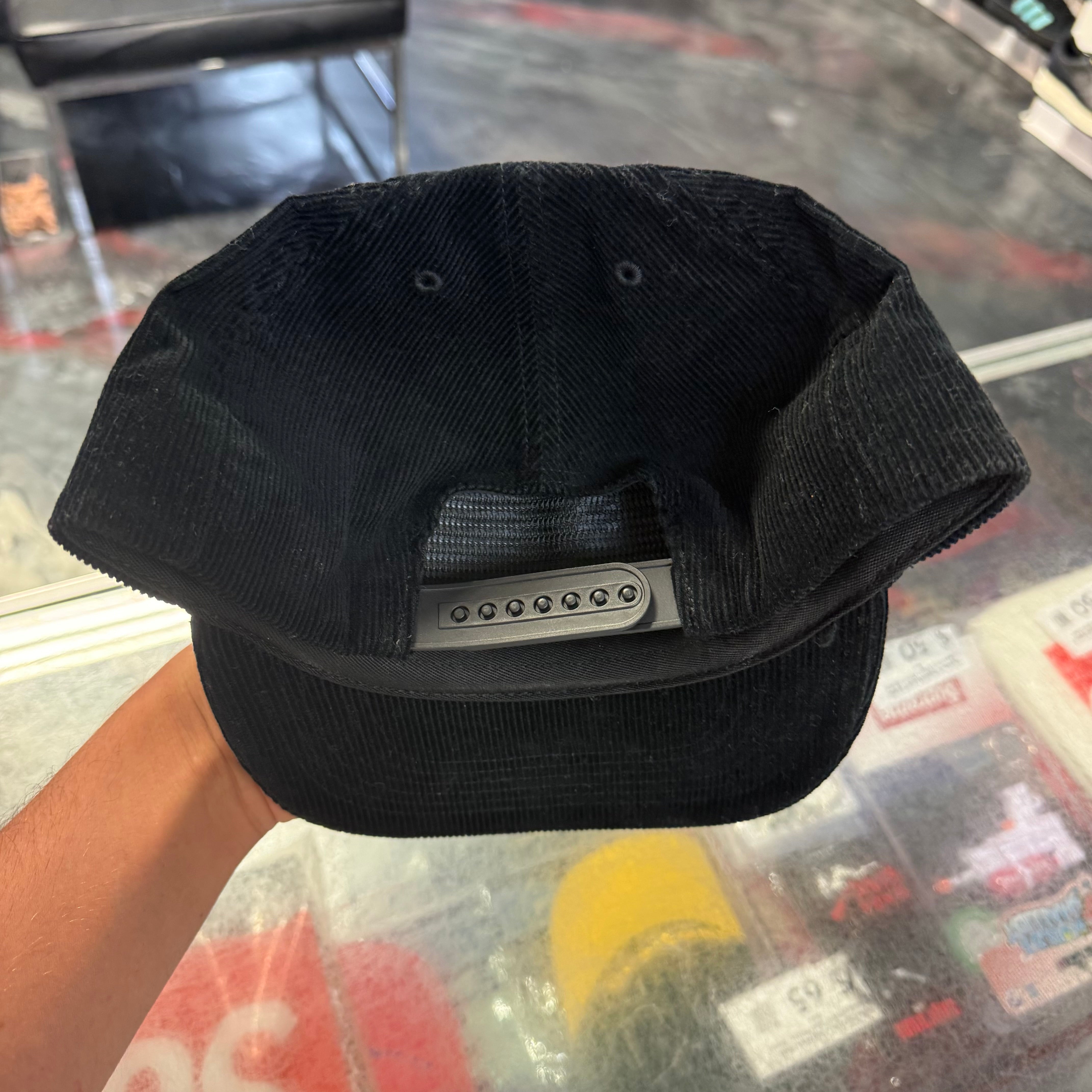 Size OS Supreme Corduroy SnapBack Hat “Black” Worn 1x