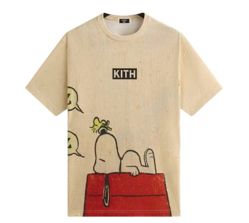 Size XL Kith x Peanuts Doghouse Tee “Cream”