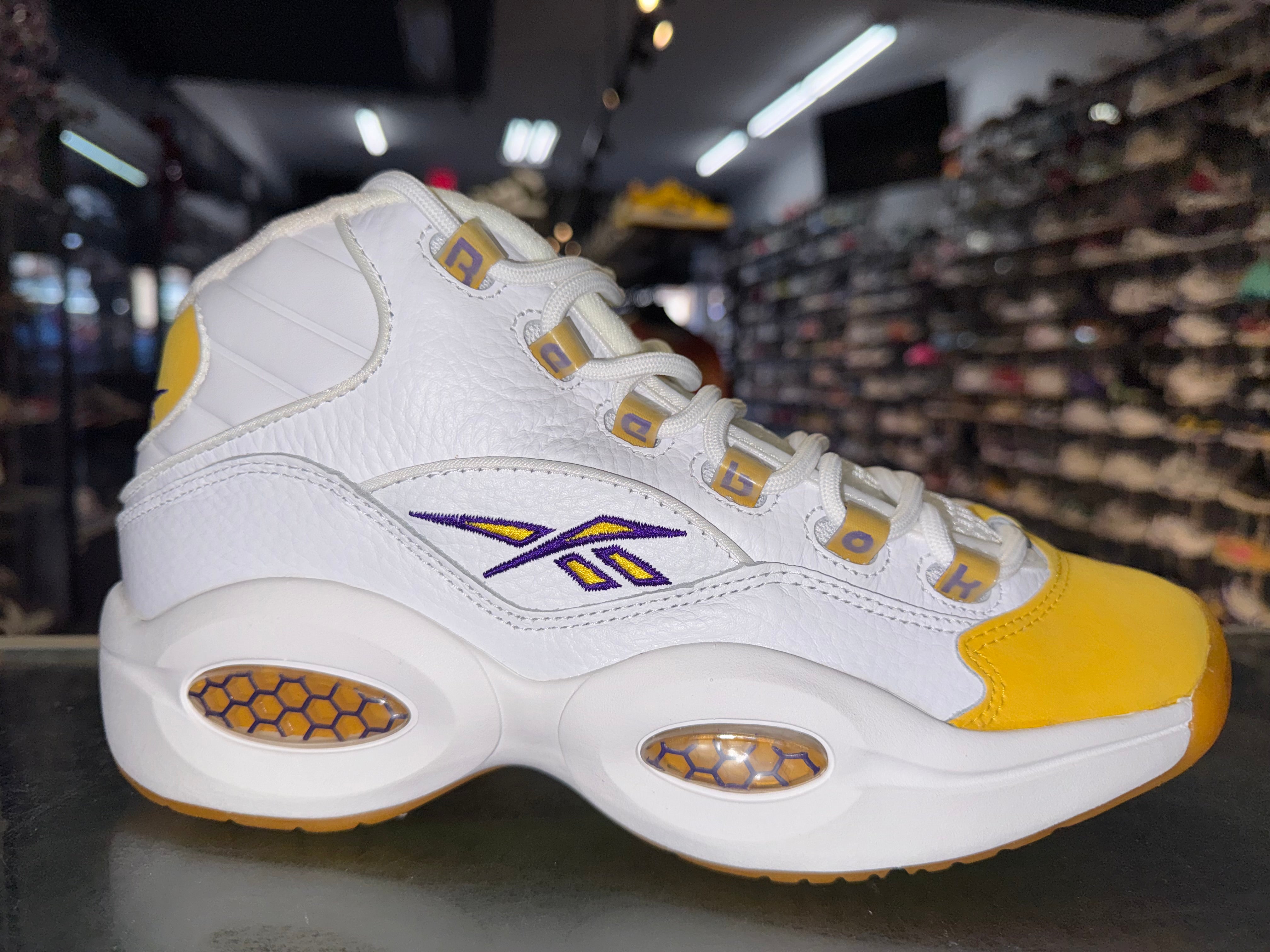 Size 8.5 Reebok Question Mid "Yellow Toe" Brand New