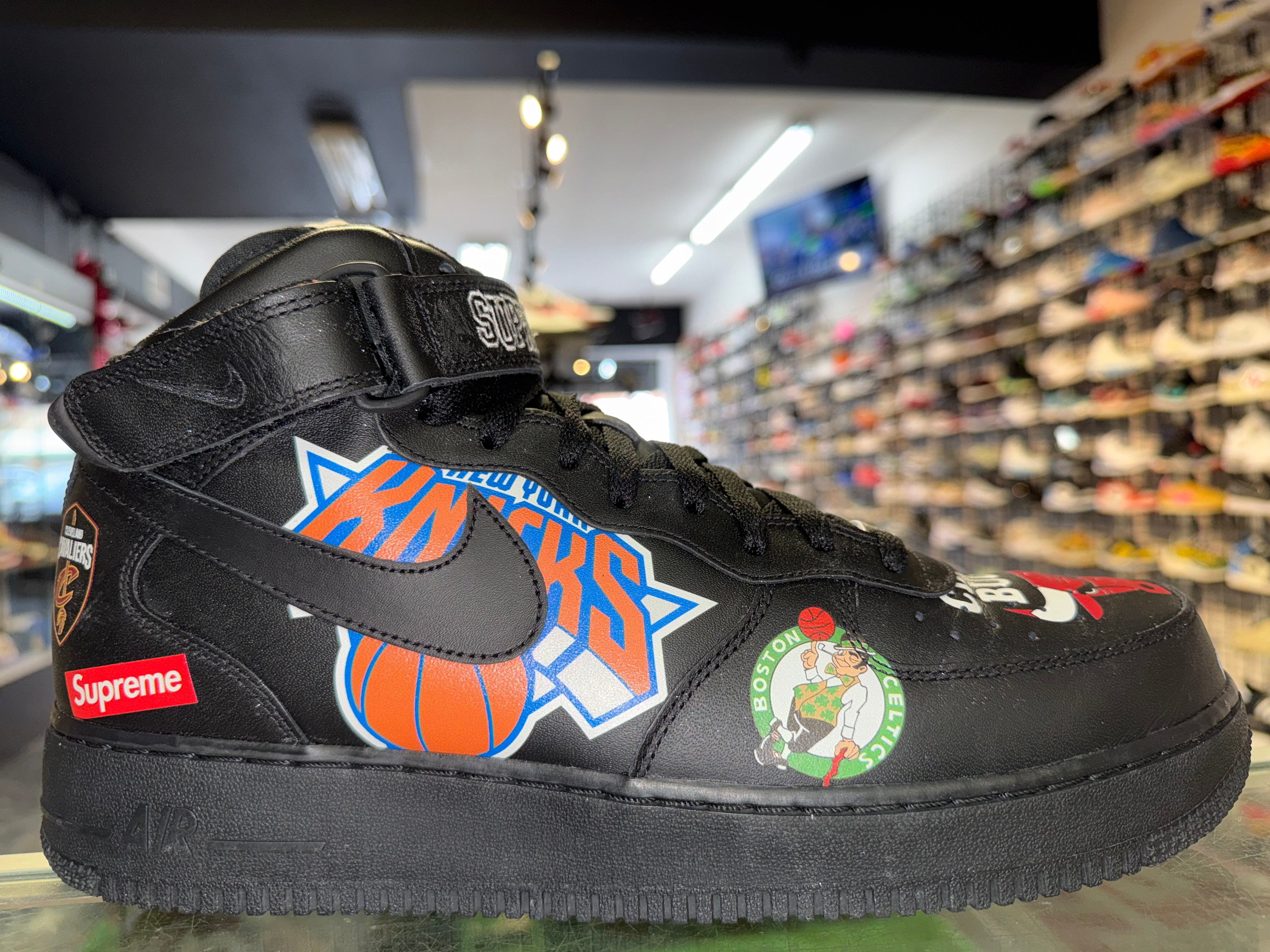 Size 12 Air Force 1 Mid Supreme "NBA Black"