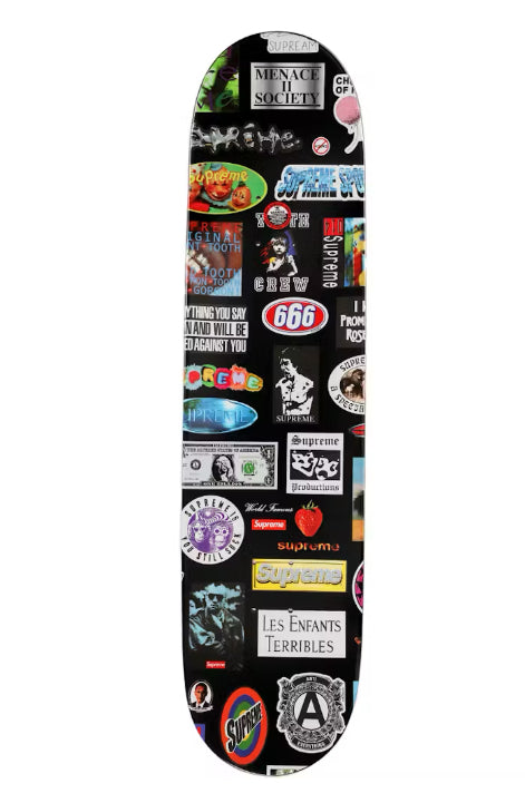 Supreme Stickers Skateboard Deck "Black" Brand New