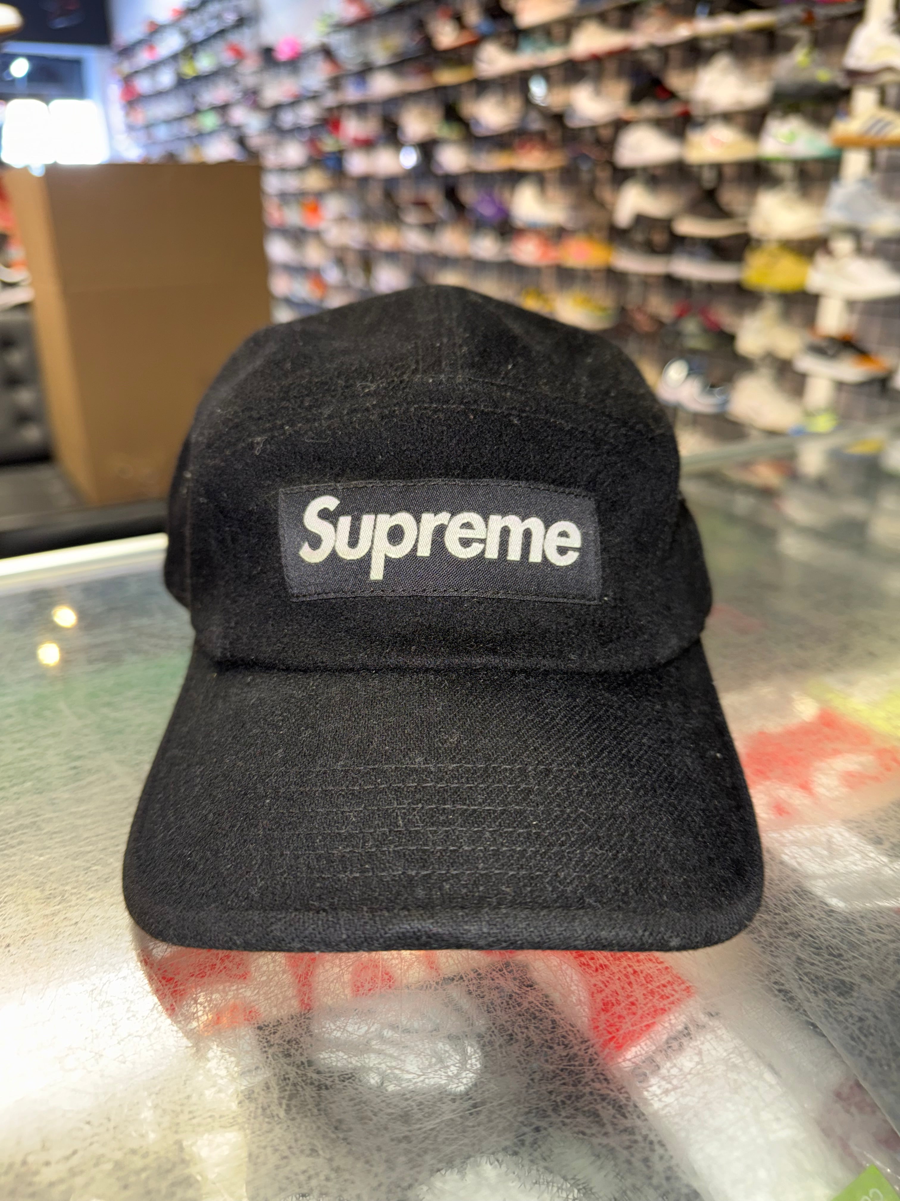 Size OS Supreme Wool Camp Hat “Black”