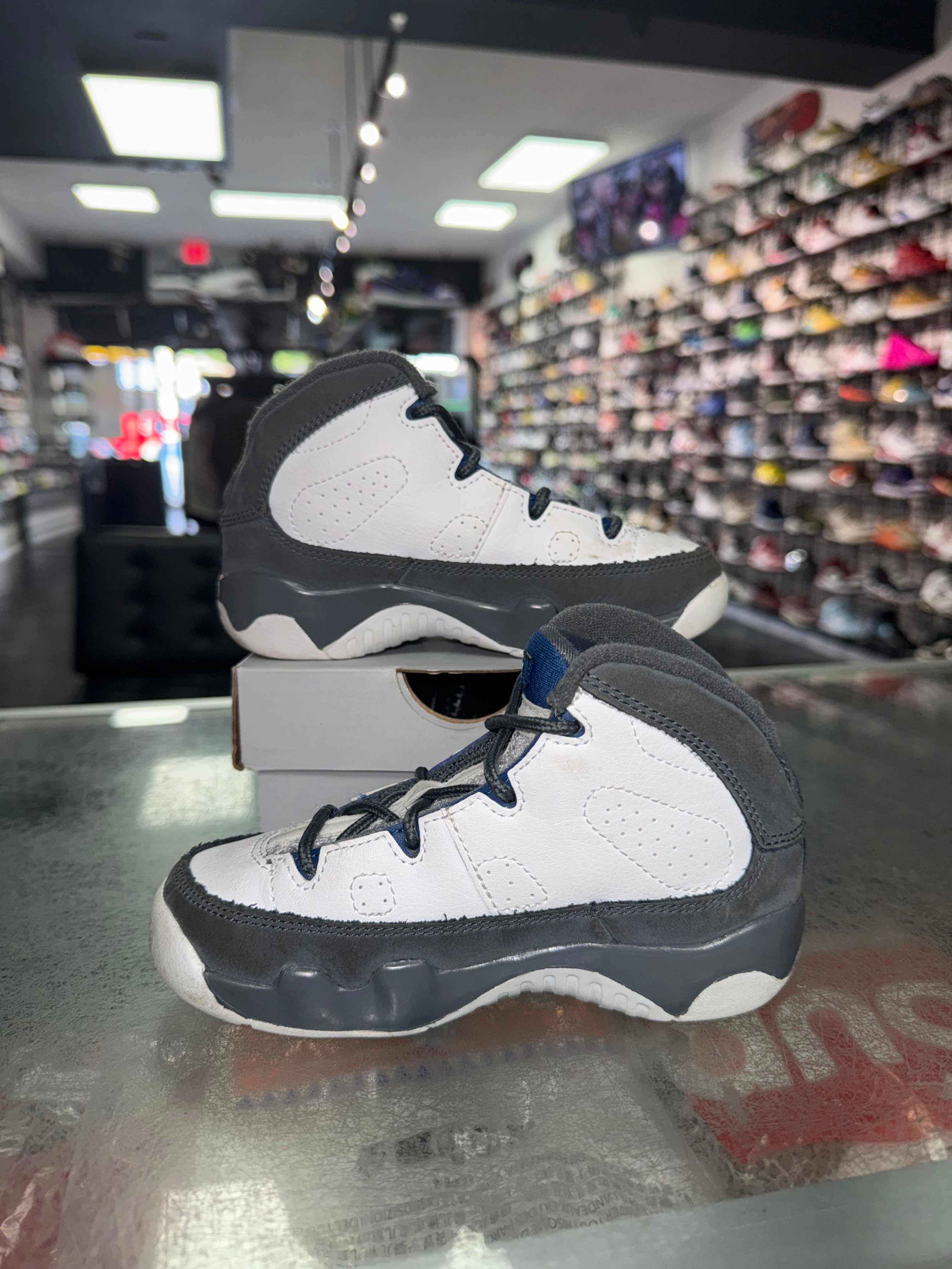 Size 9c Air Jordan 9 "Flint Grey" (TD)