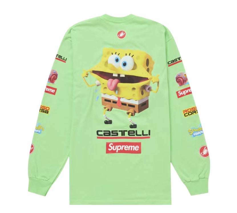Size XL Supreme SpongeBob Castelli Racing LS Tee “Green”