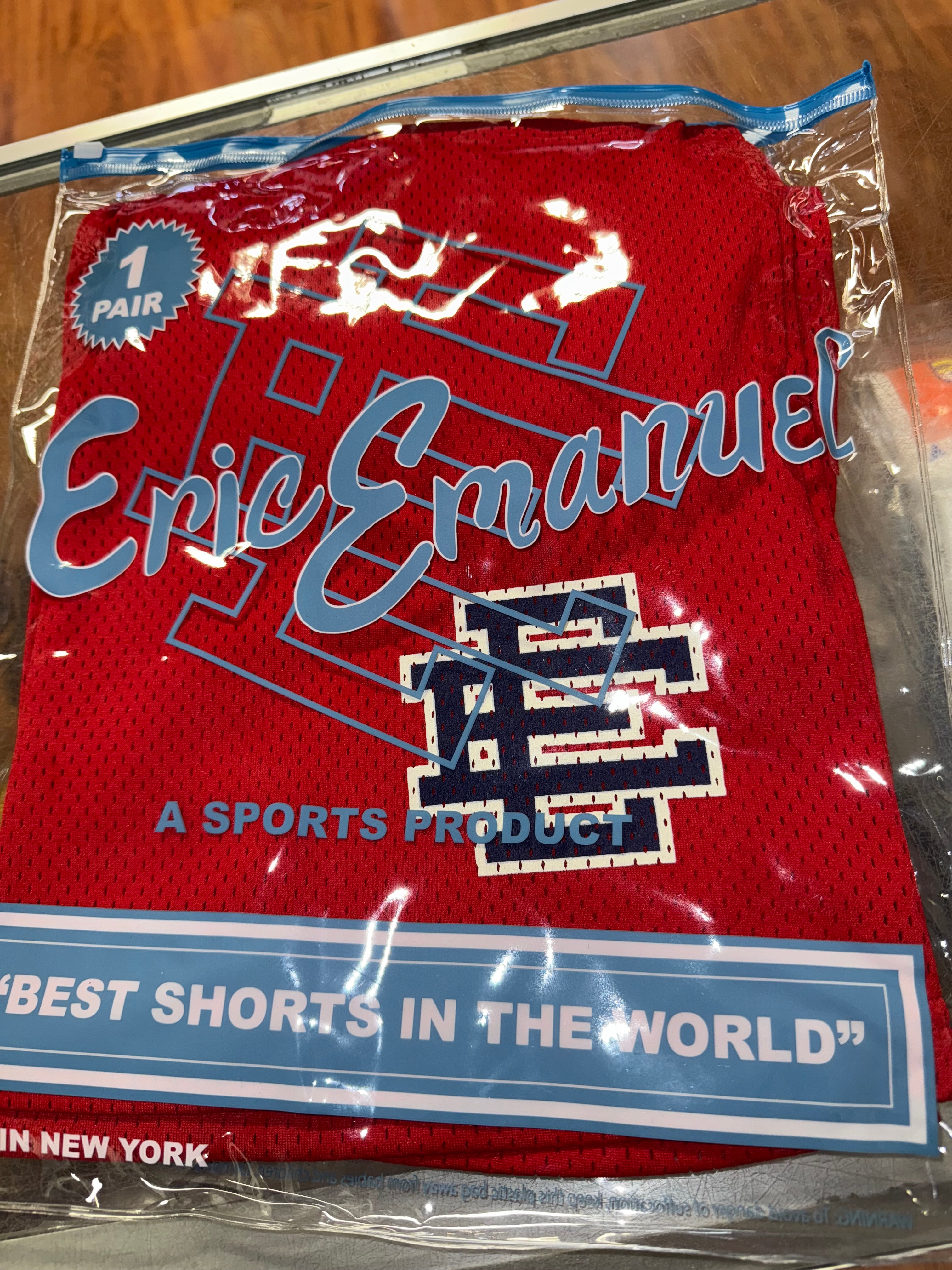 Size M Eric Emanuel EE Shorts “Red/Deep Navy” Brand New