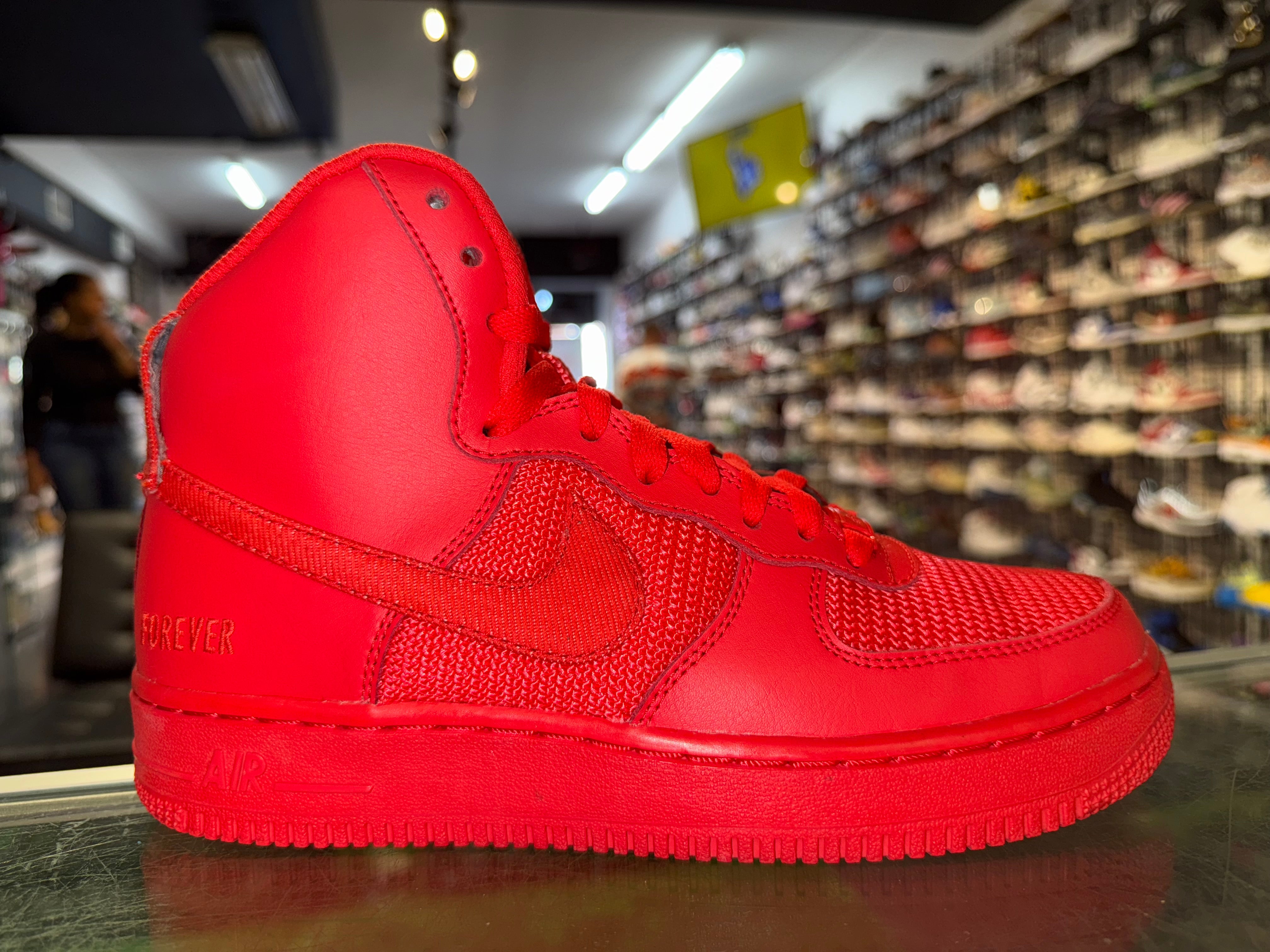 Size 5.5y Air Force 1 High Nike ID "Red"