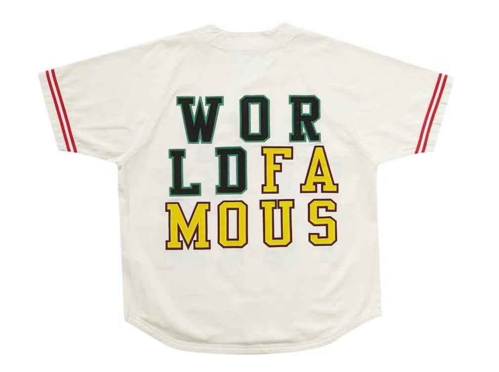 Size XL Supreme Denim Baseball Jersey “White”