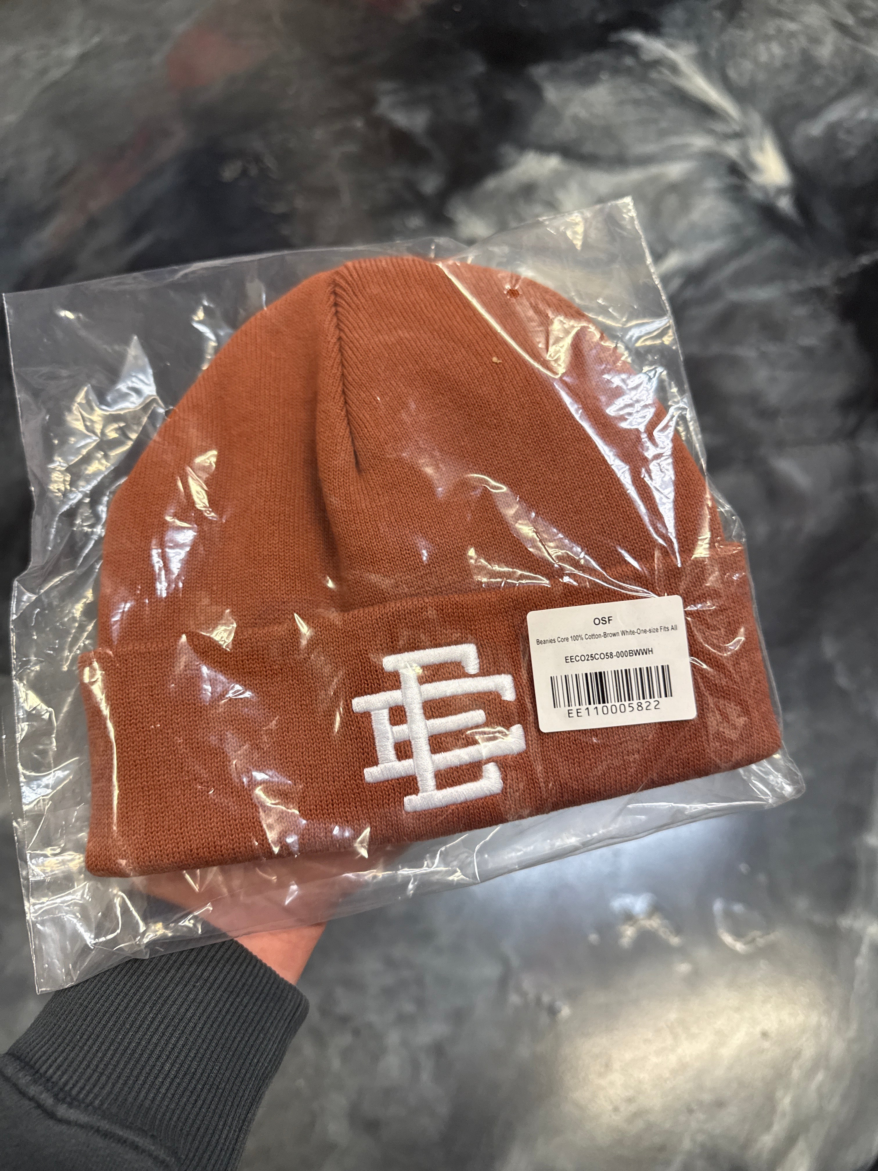 Size OS Eric Emanuel EE Beanie “Brown” Brand New