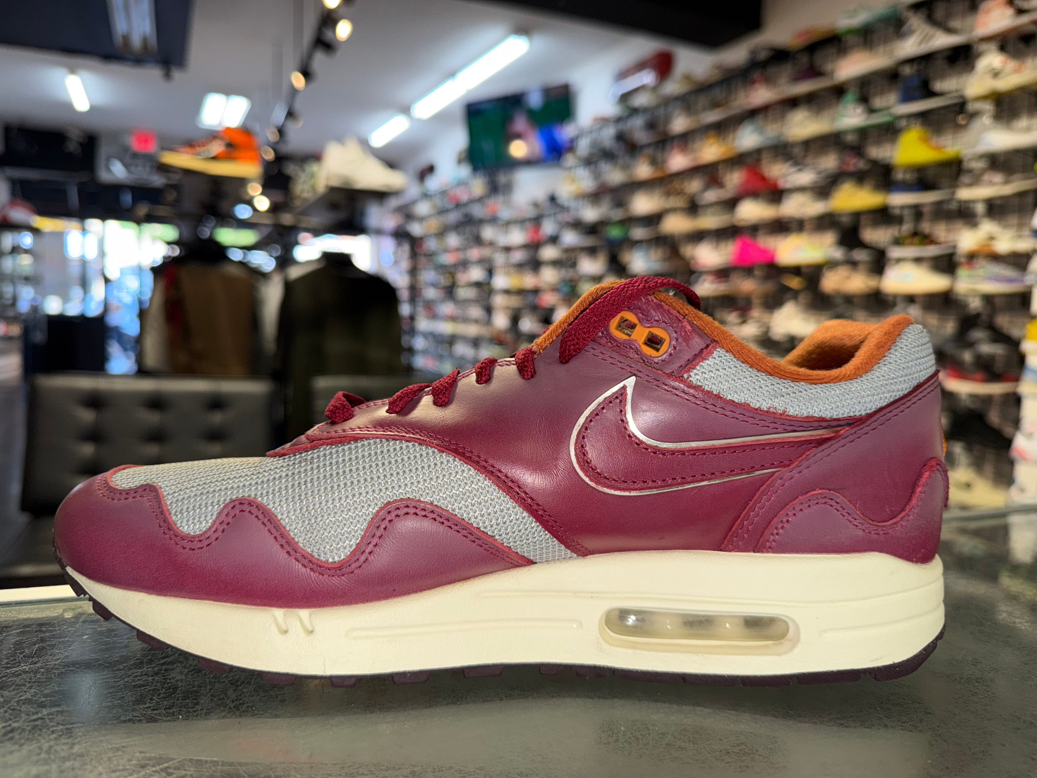 Size 11 Air Max 1 Patta Waves "Rush Maroon"