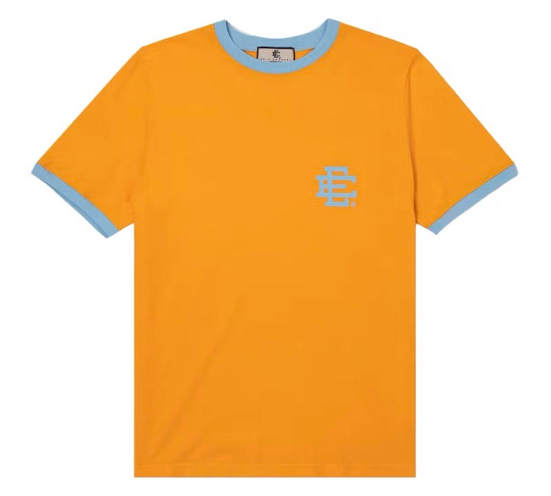 Size M Eric Emanuel EE Ringer Tee “Dark Yellow/Blue”