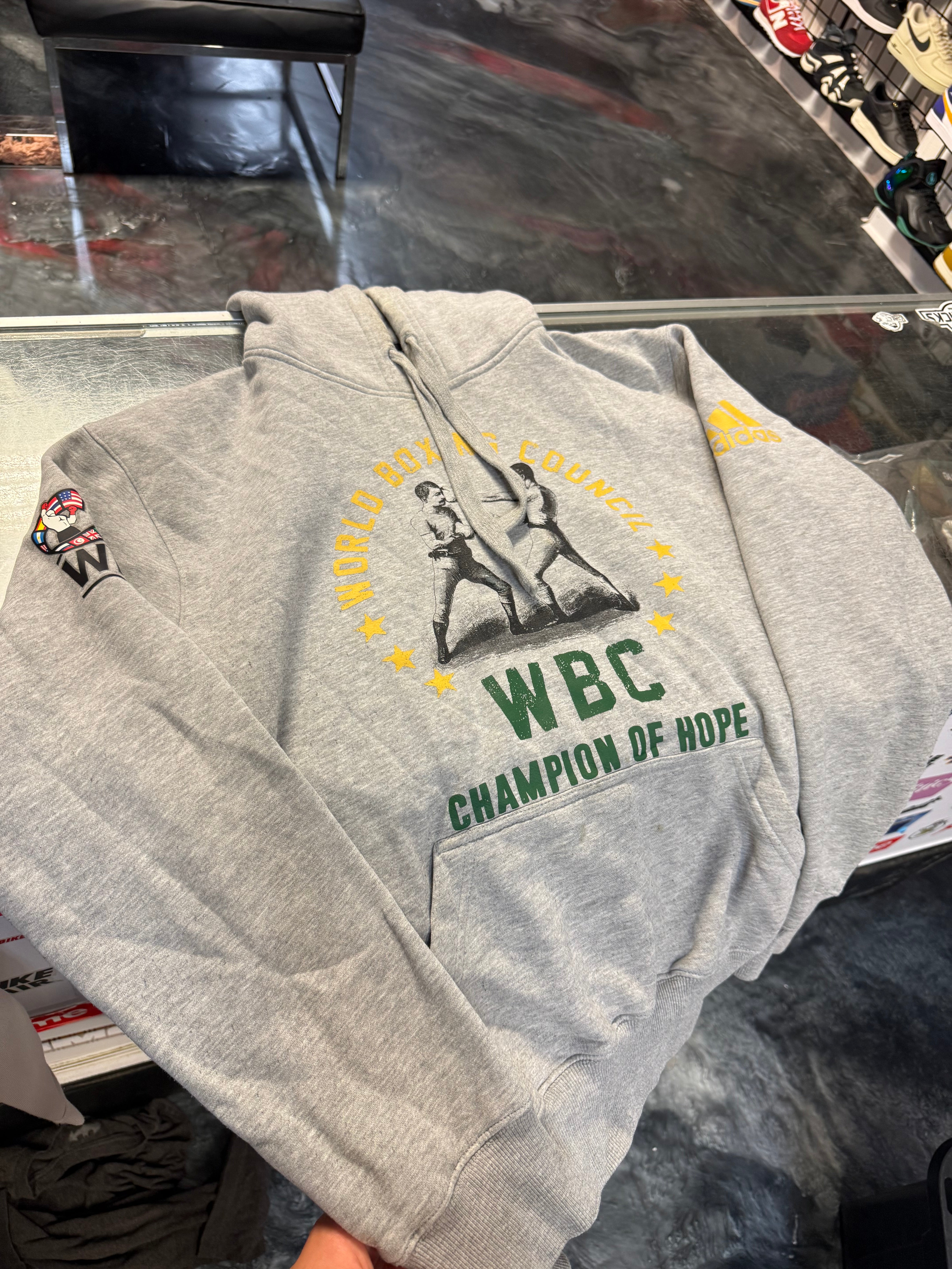 Large Adidas Boxing Hoodie Grey