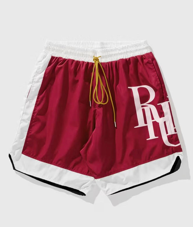 Size S (Fits M) Rhude Side Logo Shorts “Red/White”