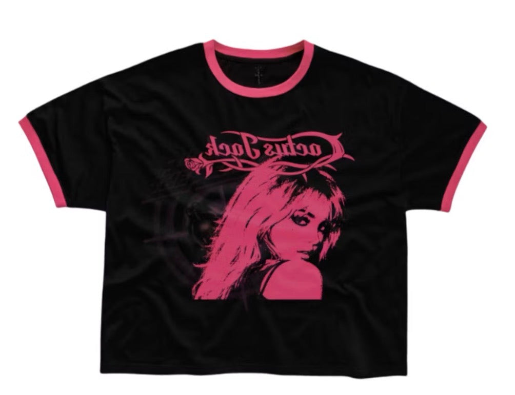 Size M Travis Scott Cactus Jack Ringer Tee “Black/Pink” Brand New