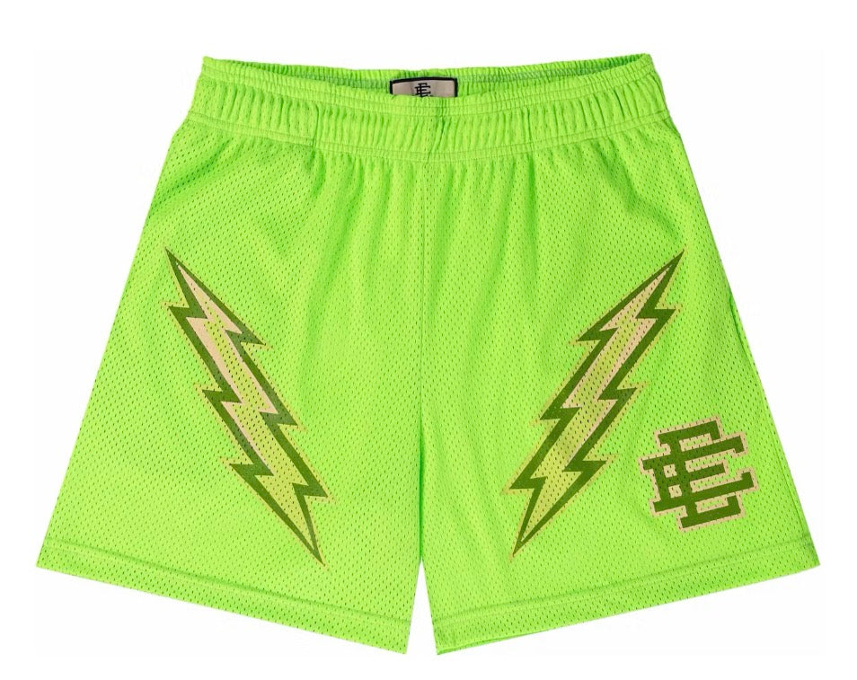 Size M Eric Emanuel EE Shorts “Bolts Green Gecko”