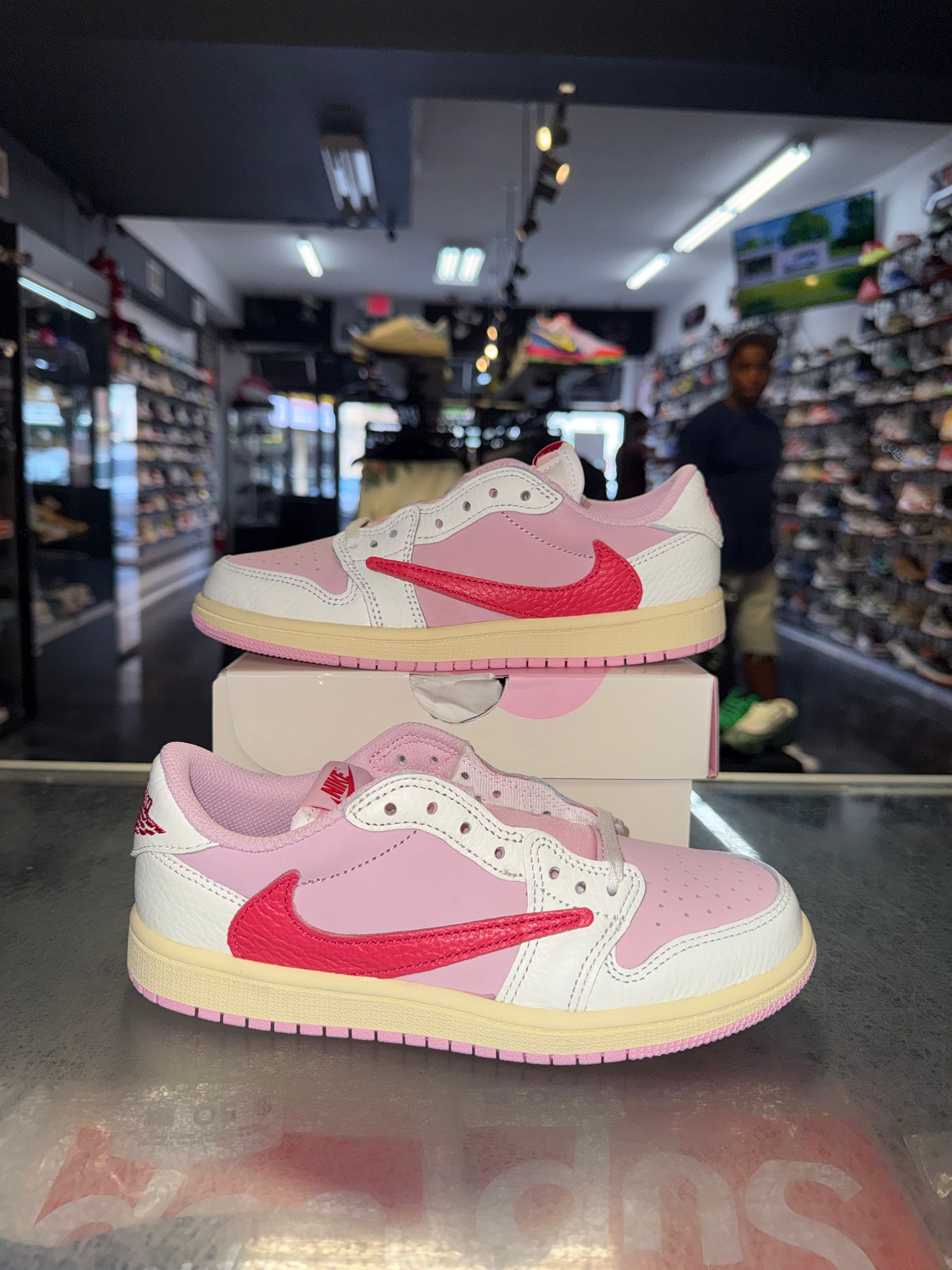 Size 3y Air Jordan 1 Low Travis Scott "Topical Pink" (PS) Brand New